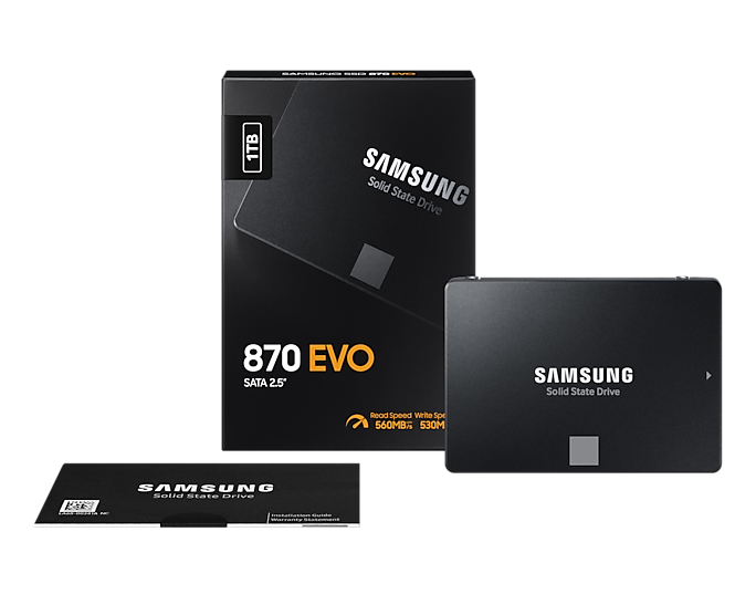 Samsung 870 EVO MZ-77E1T0BW - SSD - verschlüsselt - 1 TB - intern - 2.5" (6.4 cm)