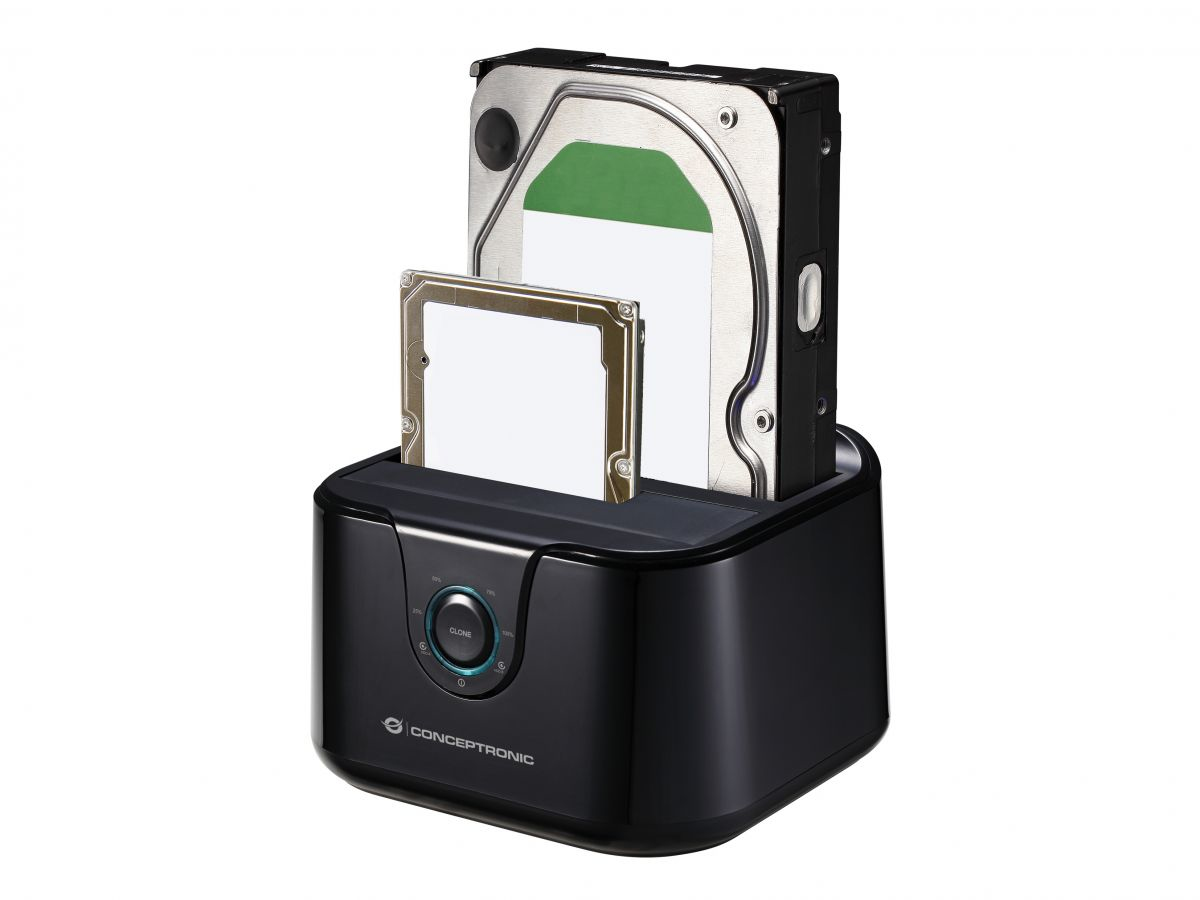 Conceptronic DONN12B Dual Bay - HDD-Dockingstation mit Ein/Aus-Schalter Schächte: 2 - 2,5" / 3,5" ge
