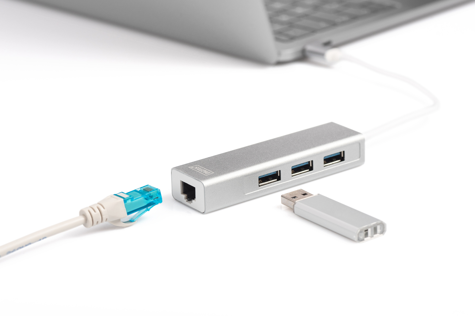 DIGITUS USB Typ C 3-Port Hub + Gigabit Ethernet