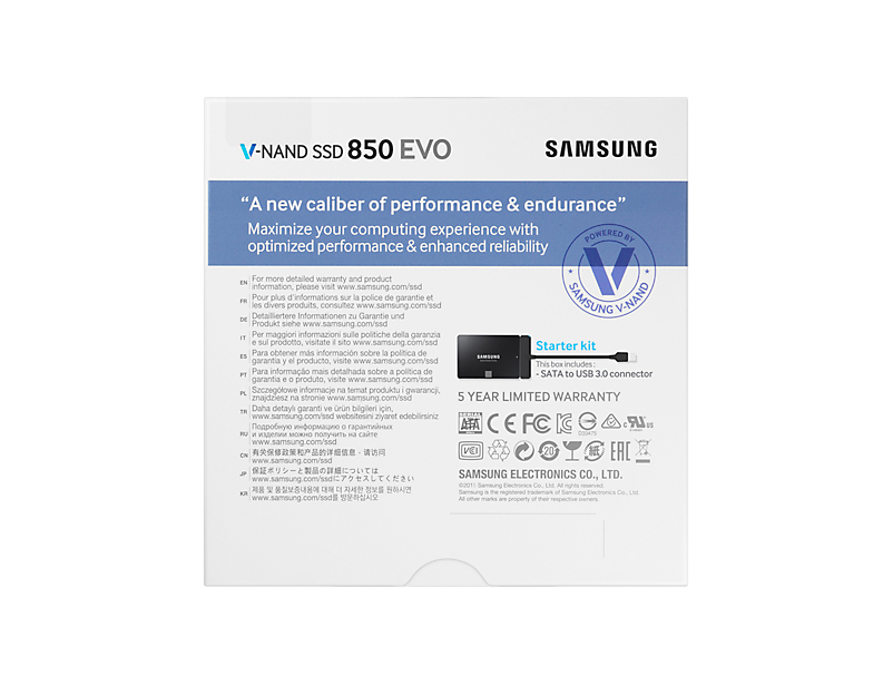 Samsung 850 EVO MZ-75E250 - SSD - verschlüsselt - 250 GB - intern - 2.5" (6.4 cm)