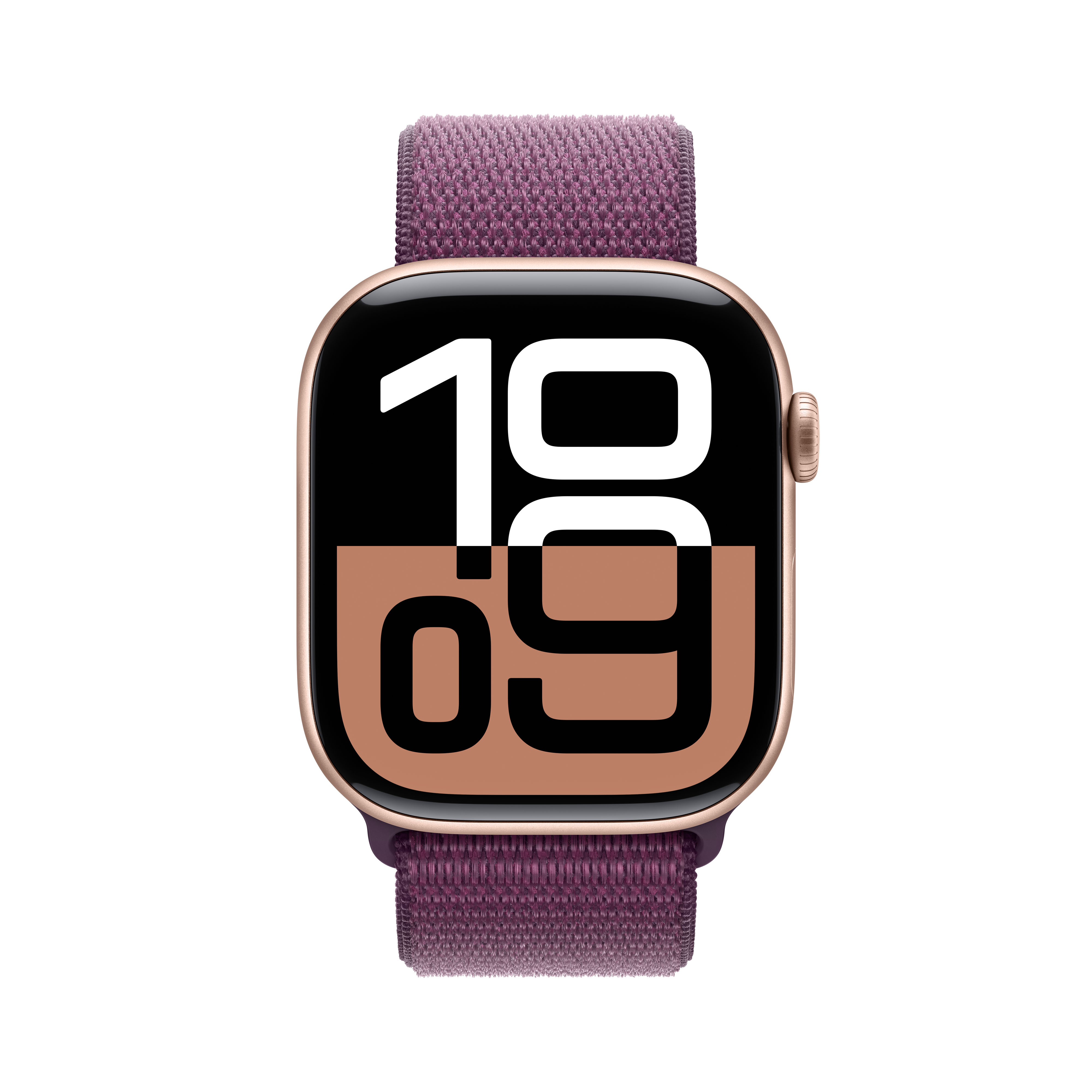 Apple Watch Series 10 (GPS) 46mm Aluminium rosegold mit Sport Loop Pflaume