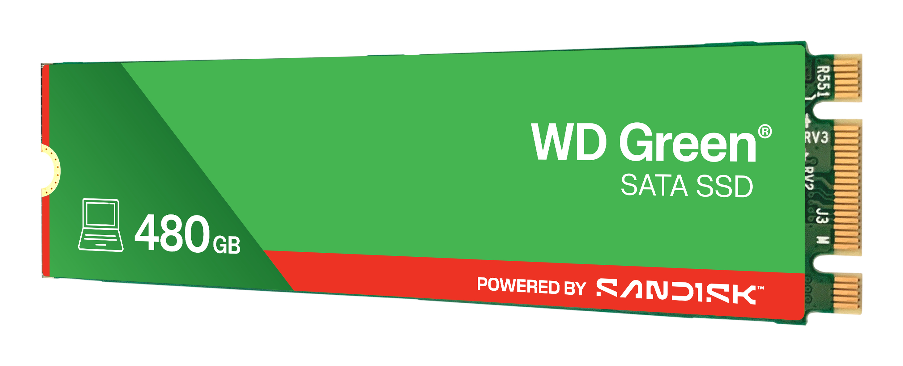 Western Digital WD Green SATA SSD 480GB, M.2 2280 / B-M-Key / SATA 6Gb/s