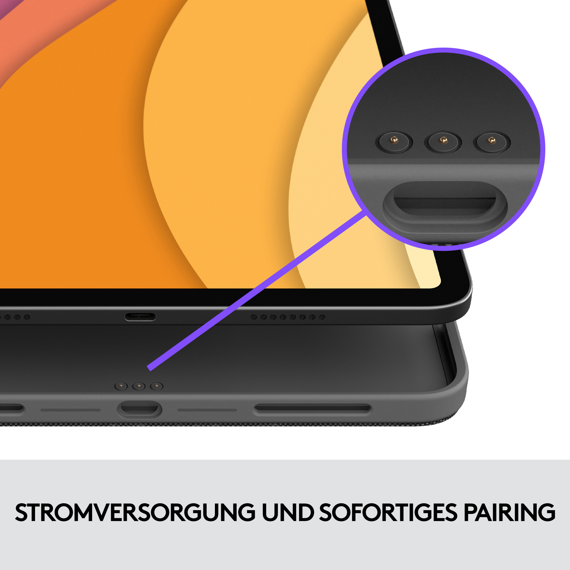 Logitech Combo Touch, KeyboardDock für Apple iPad Air 4/Air 5 10.9" grau, DE
