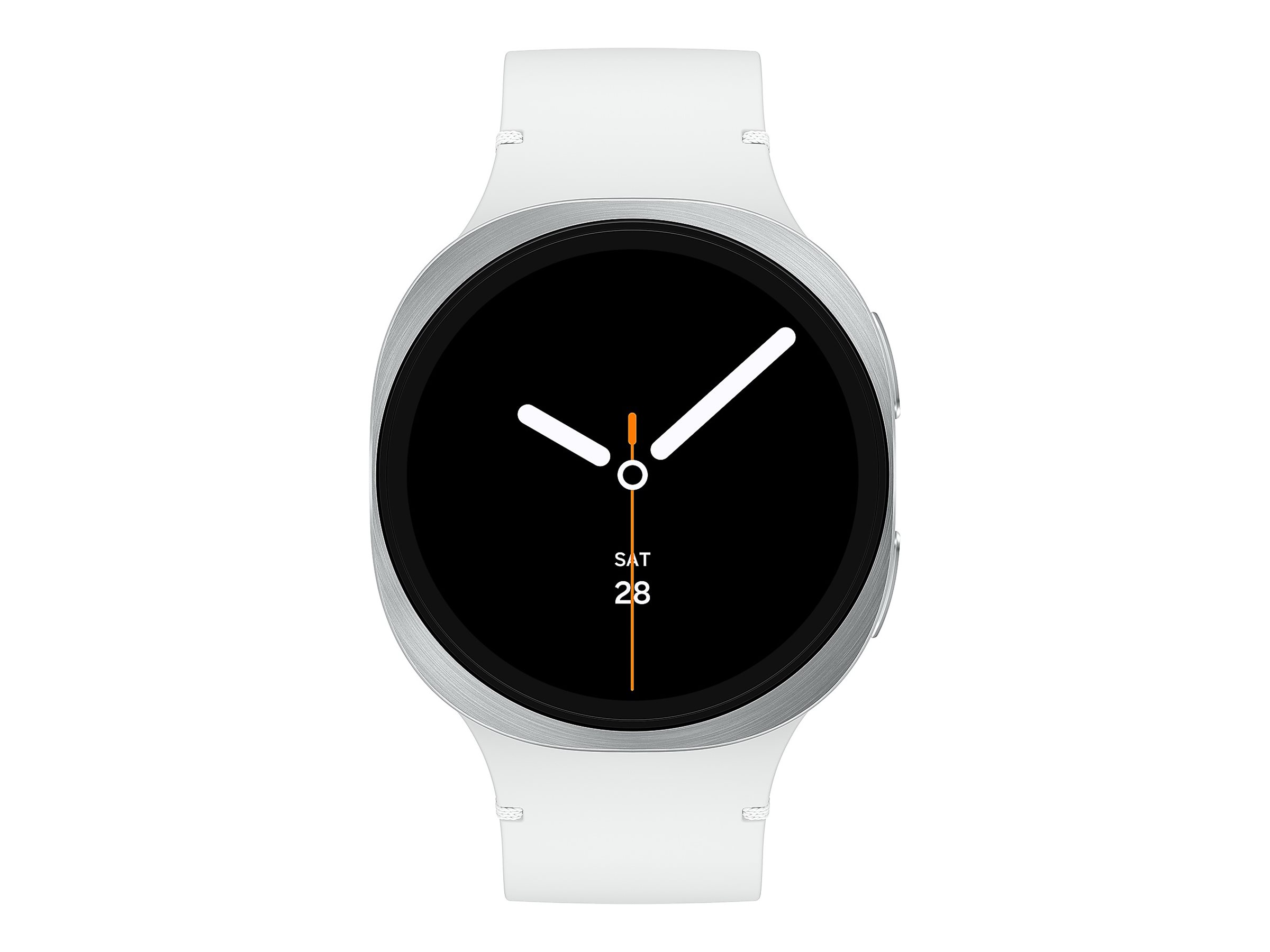 Samsung Galaxy Watch8 - 44 mm - silber - intelligente Uhr mit Sportband - Gummi - weiß - Bandgröße: