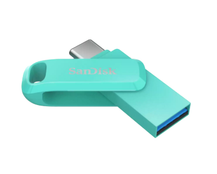 SanDisk Ultra Dual Drive Go, 256 GB, USB Type-A / USB Type-C, 3.2 Gen 1 (3.1 Gen 1), Drehring, Grün