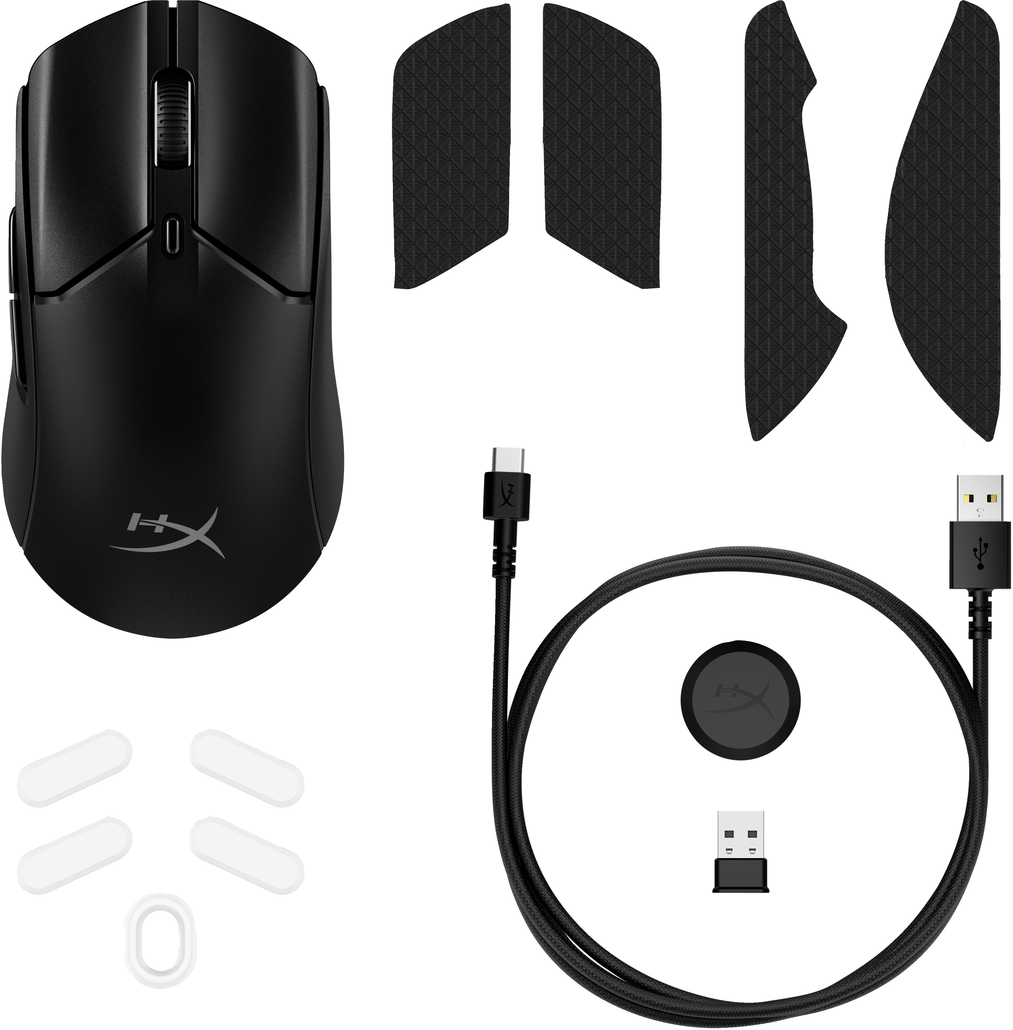 HP HyperX Pulsefire Haste 2 ? Wireless-Gaming-Maus (Schwarz), Beidhändig, RF Wireless + Bluetooth, 2