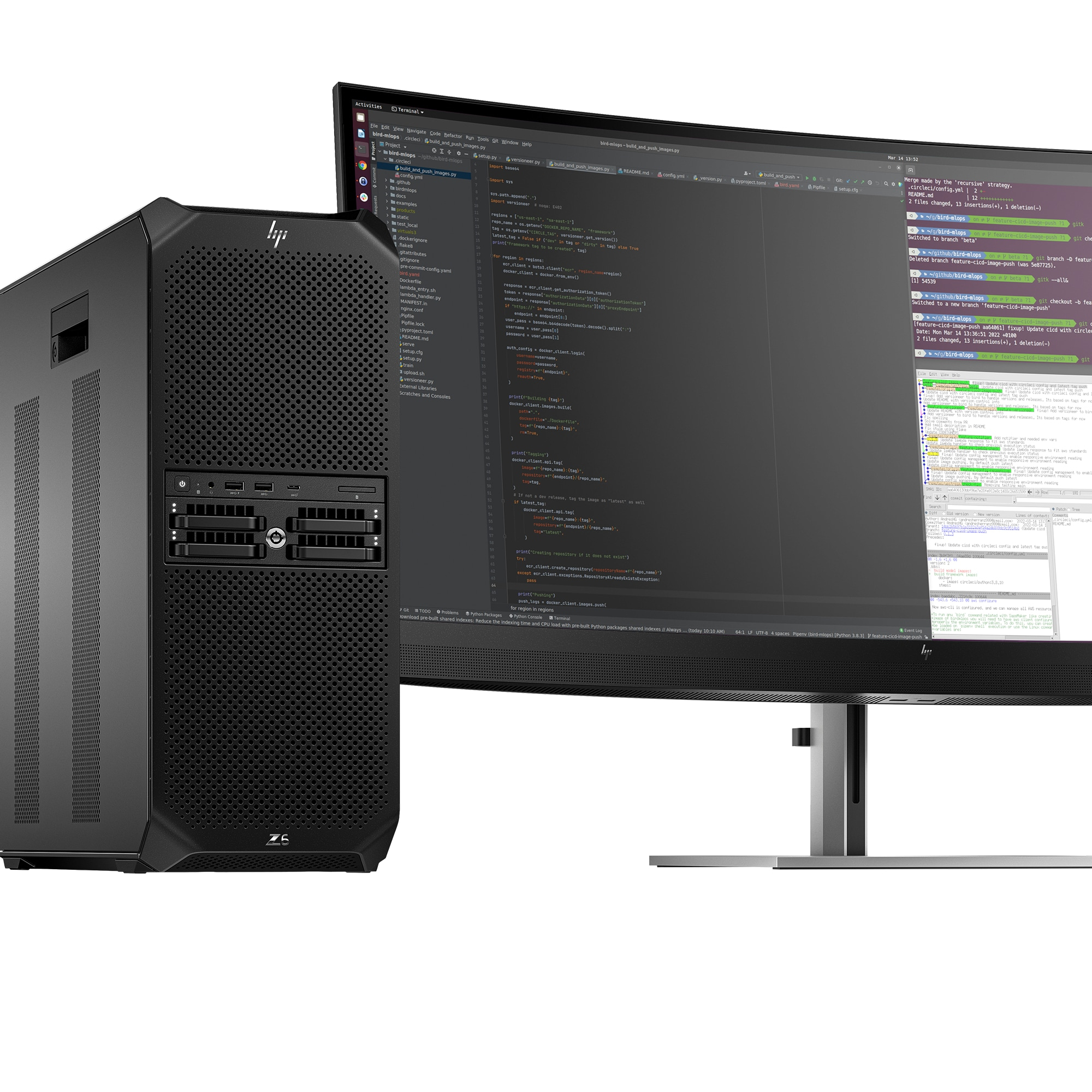 HP Workstation Z6 G5 A - Tower - 4U - 1 x Ryzen ThreadRipper PRO 7955WX / 4.5 GHz - RAM 64 GB - SSD