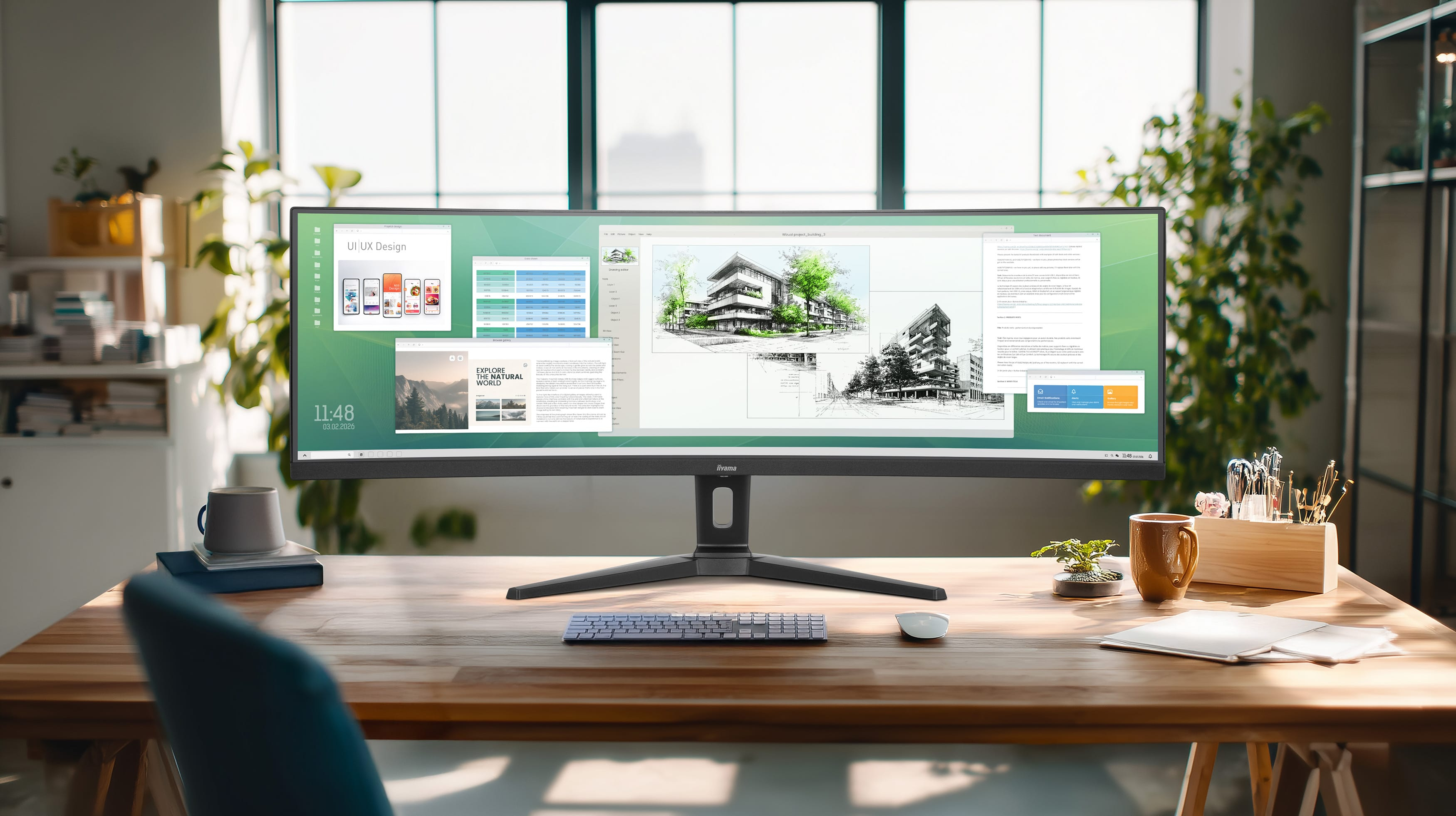 iiyama ProLite XCB4594DQSU-B1 Curved-Monitor 113cm (44.5") DQHD, VA, 2ms, HDMI, DP, USB-C