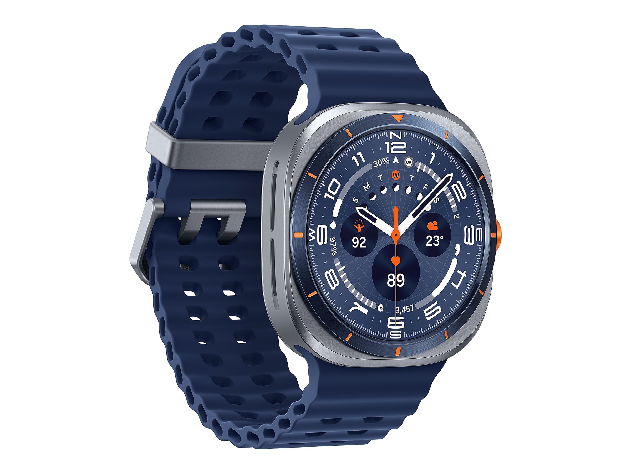 Samsung Galaxy Watch Ultra - 47 mm - Titanium Blue - intelligente Uhr mit Marineband - Gummi - Blau