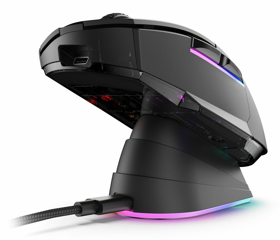 Sharkoon SKILLER SGM50W - Maus - optisch - 6 Tasten - kabellos, kabelgebunden - 2.4 GHz, USB-C - kab