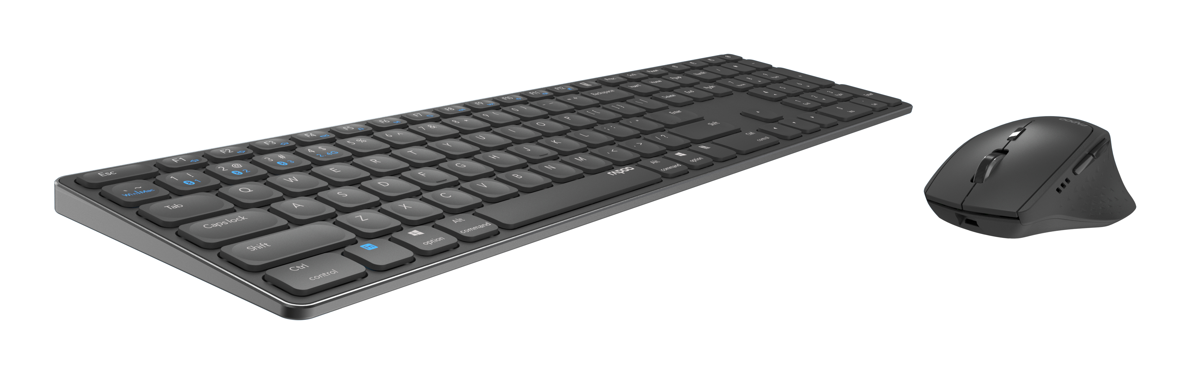 Hama 9800M, Volle Größe (100%), QWERTZ, Grau, Maus enthalten