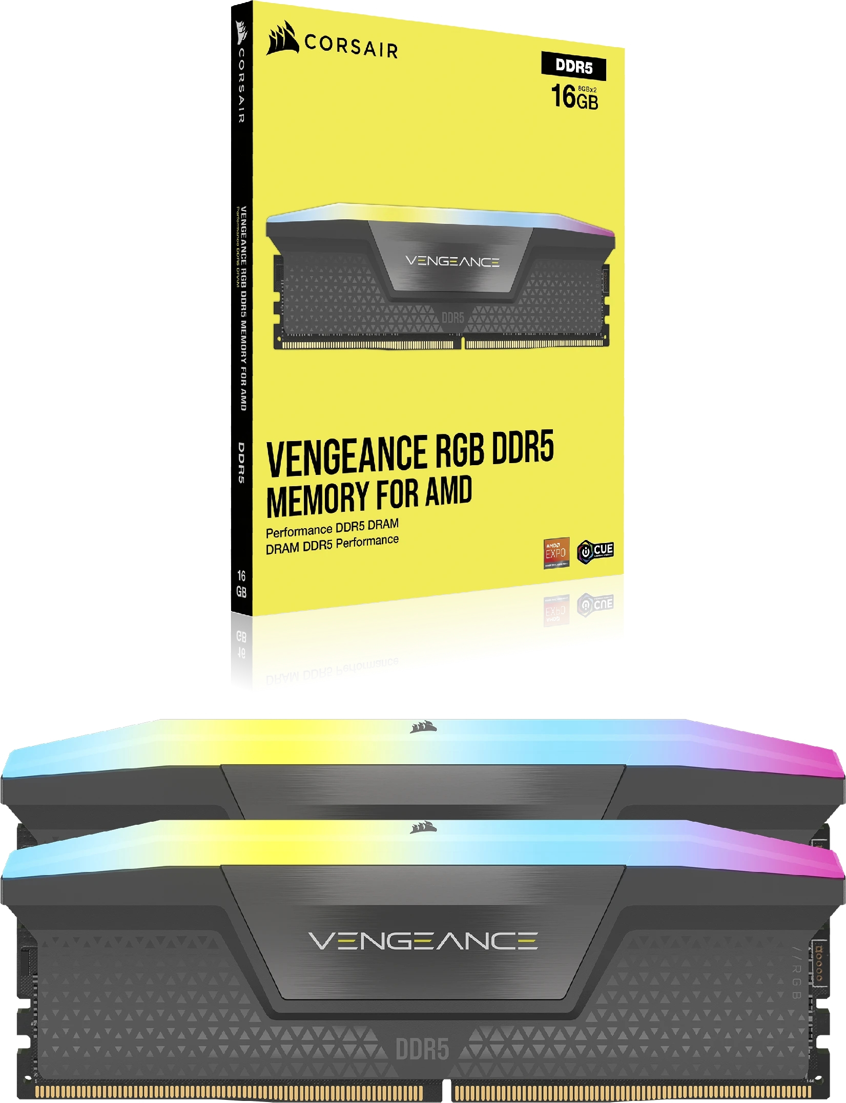 Corsair Vengeance RGB grau UDIMM 32GB Kit, DDR5-6000, CL36-44-44-96