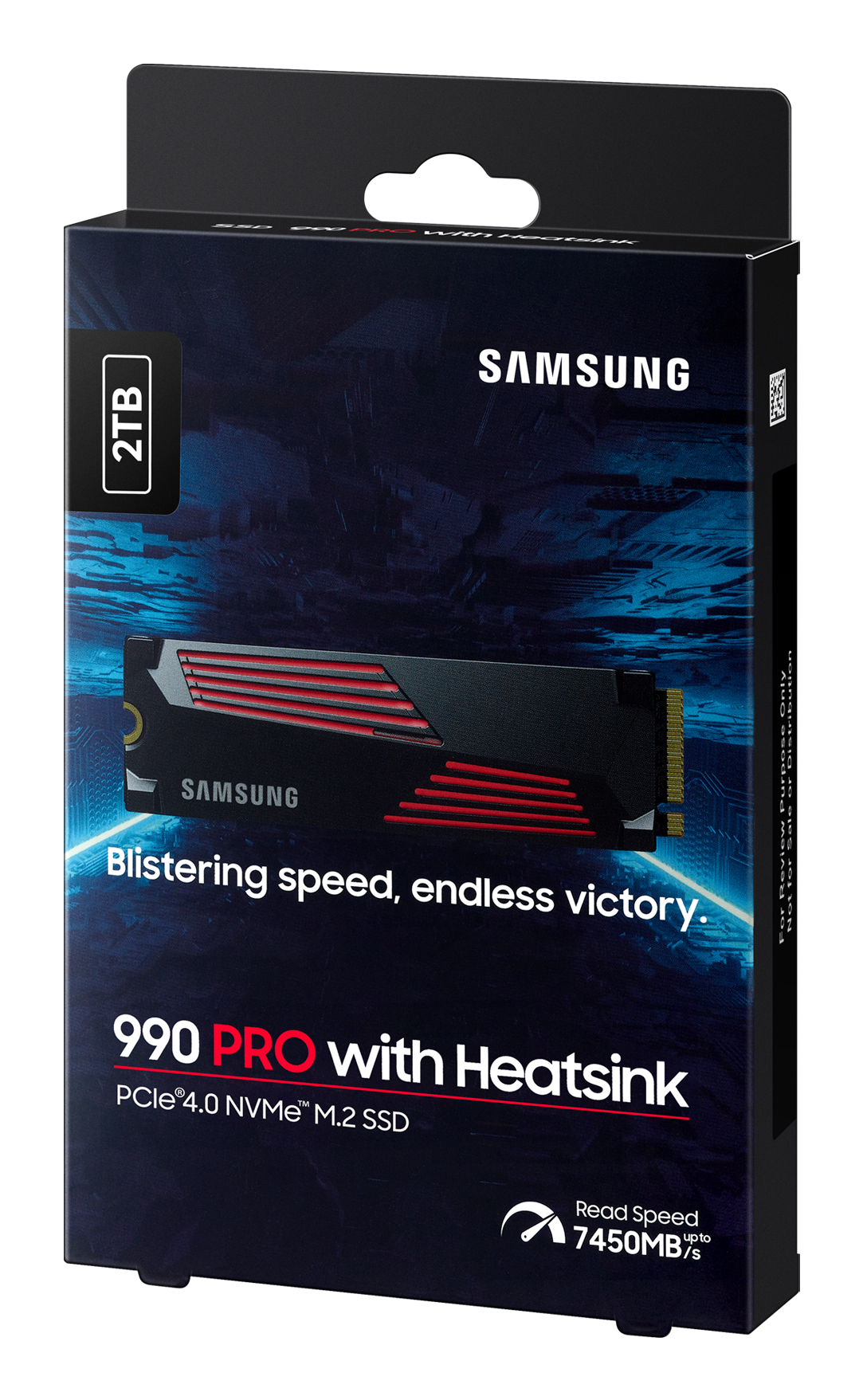 Samsung SSD 990 PRO 2TB, M.2 2280 / M-Key / PCIe 4.0 x4, Kühlkörper