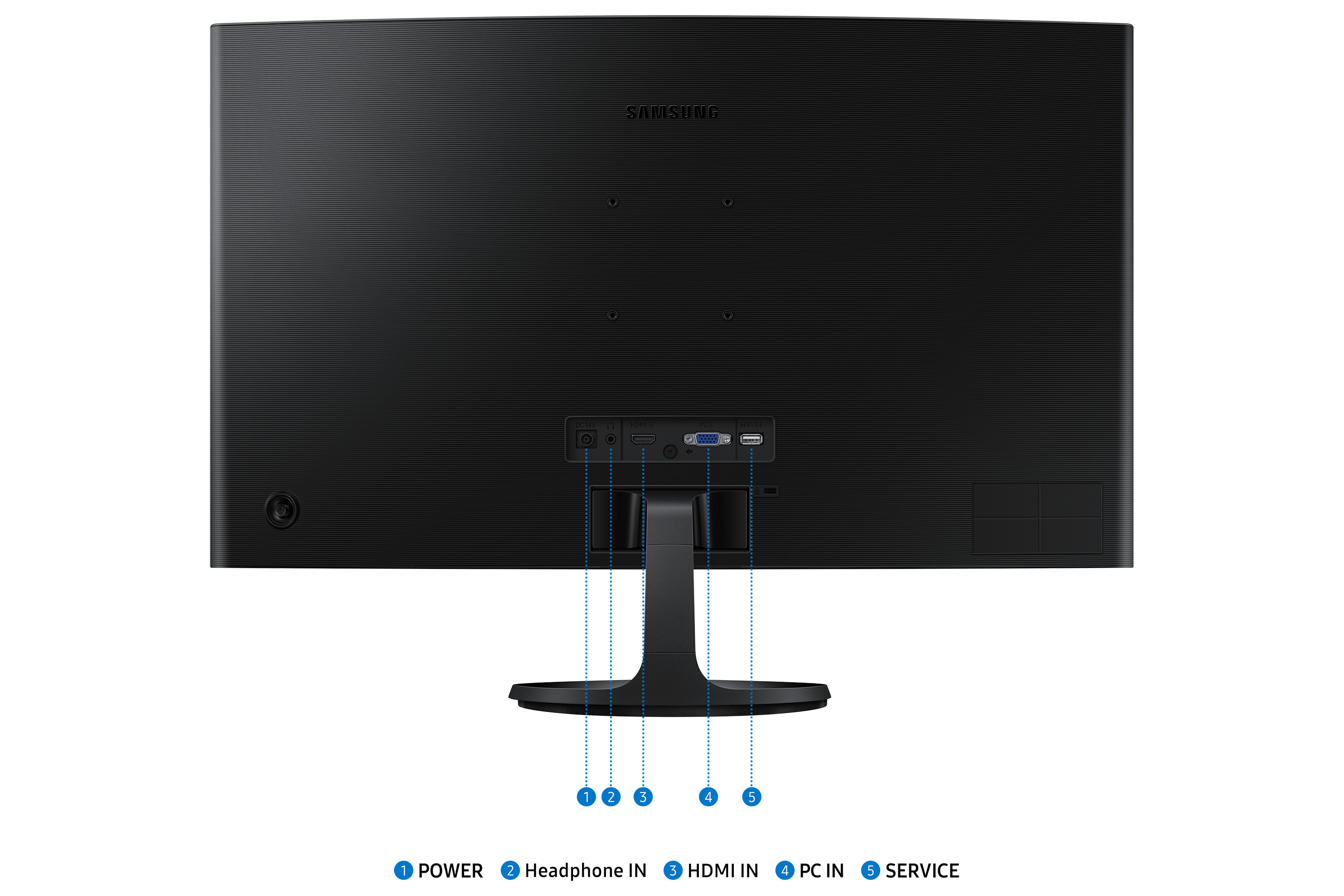 Samsung S27D364GAU Curved-Monitor 68.6cm (27") Full HD, VA, 4ms, HDMI, VGA, USB-A