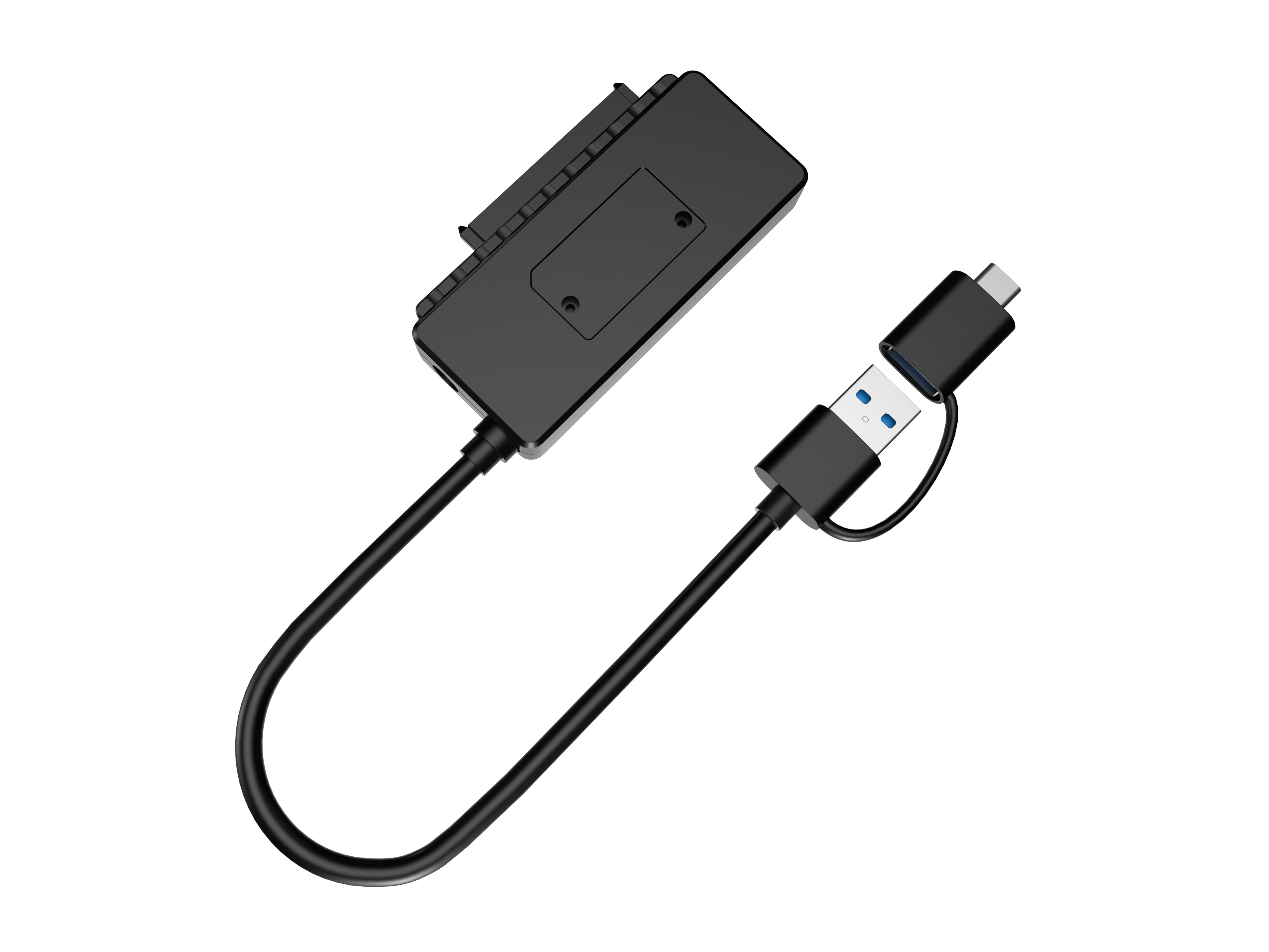 Conceptronic ABBY21B USB 3.0 SATA-Adapter mit Netzteil, 2,5"/3,5" SATA HDD/SSD, 2-in-1 USB C/A-Kabel