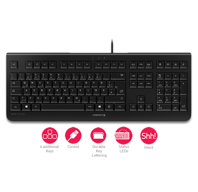 Cherry KC 1000 - Tastatur - Belgien - Schwarz