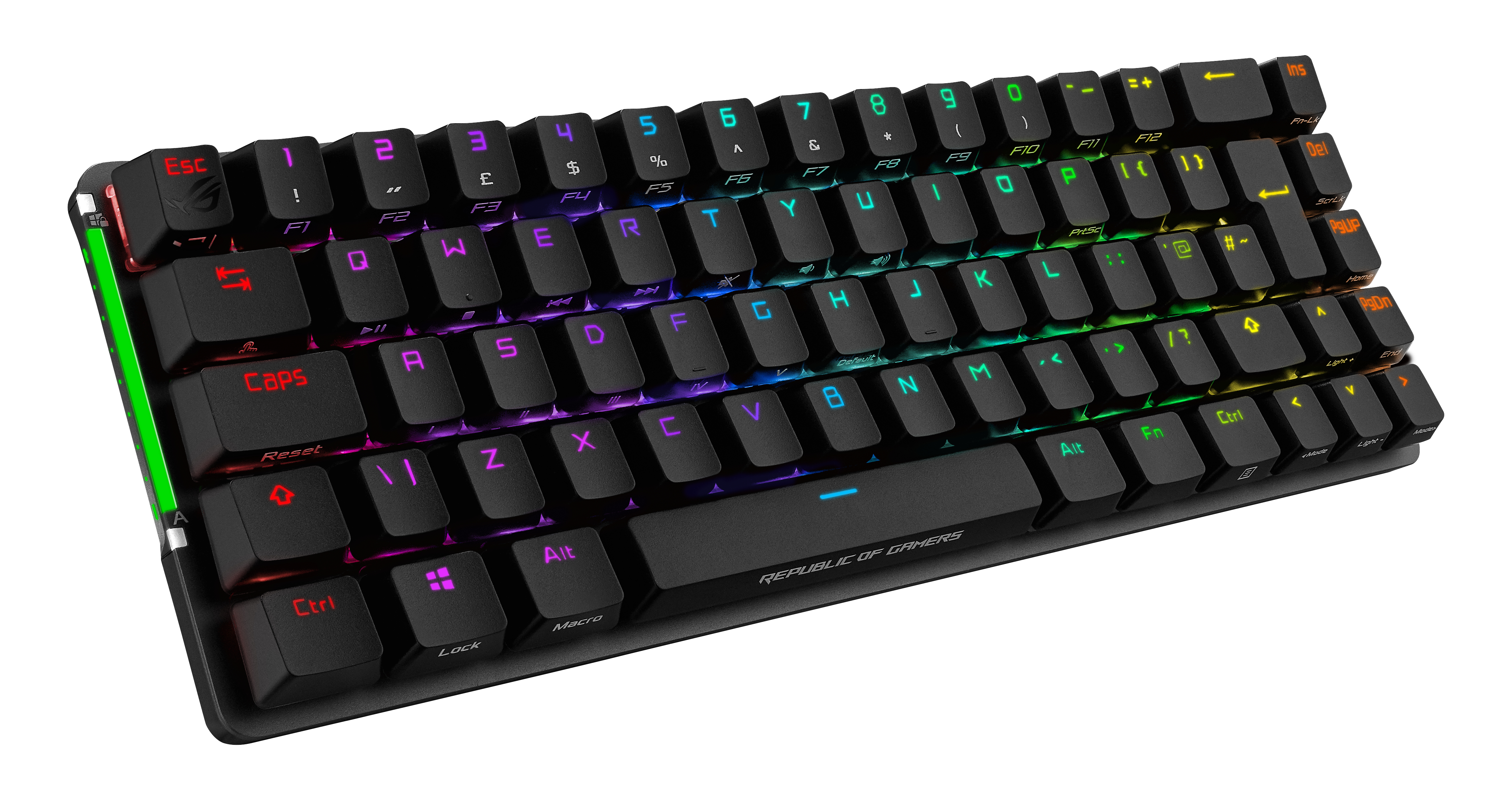 ASUS ROG Falchion, Verkabelt & Kabellos, RF kabellos + USB, Mechanischer Switch, AZERTY, RGB-LED, Sc