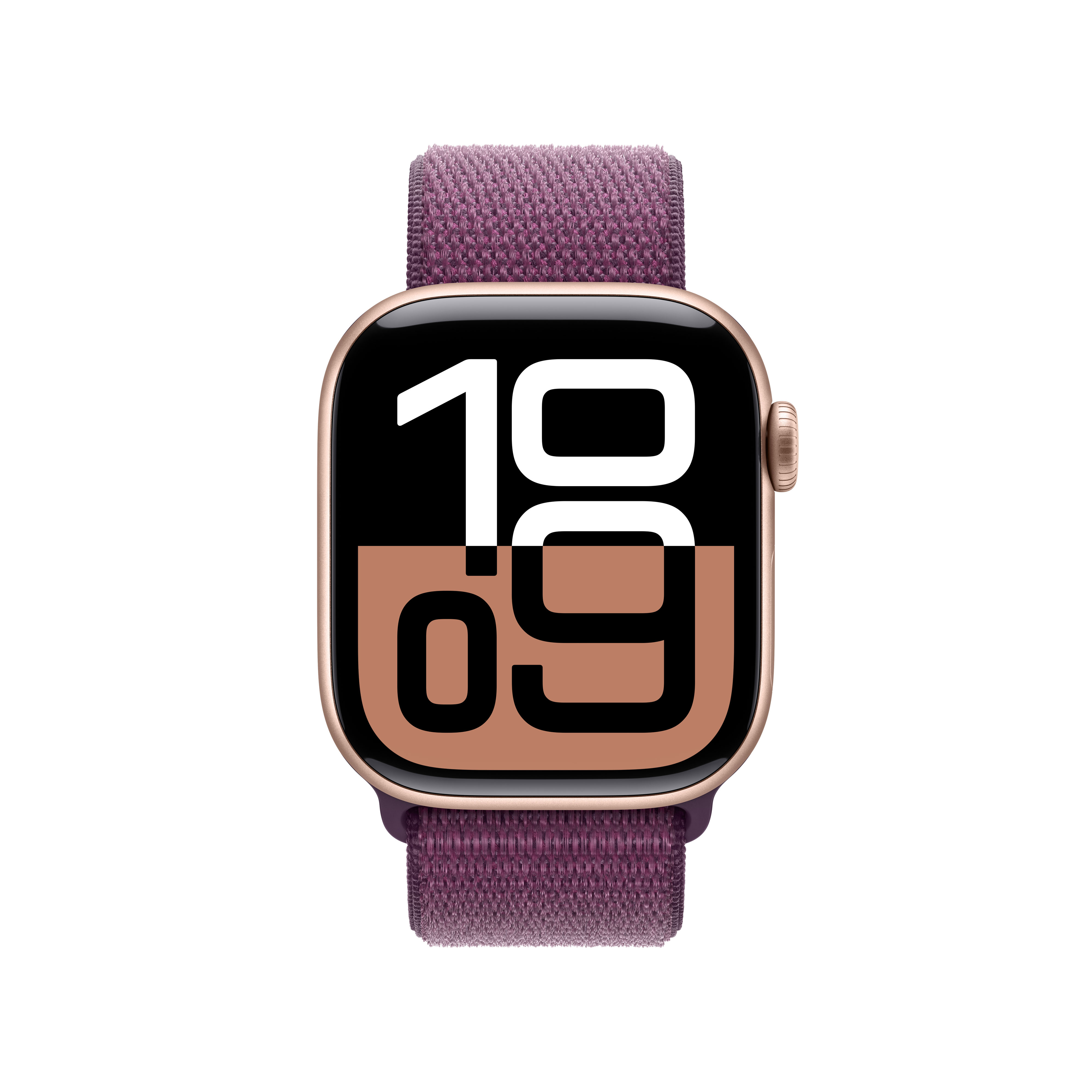 Apple Watch Series 10 (GPS) 42mm Aluminium rosegold mit Sport Loop Pflaume