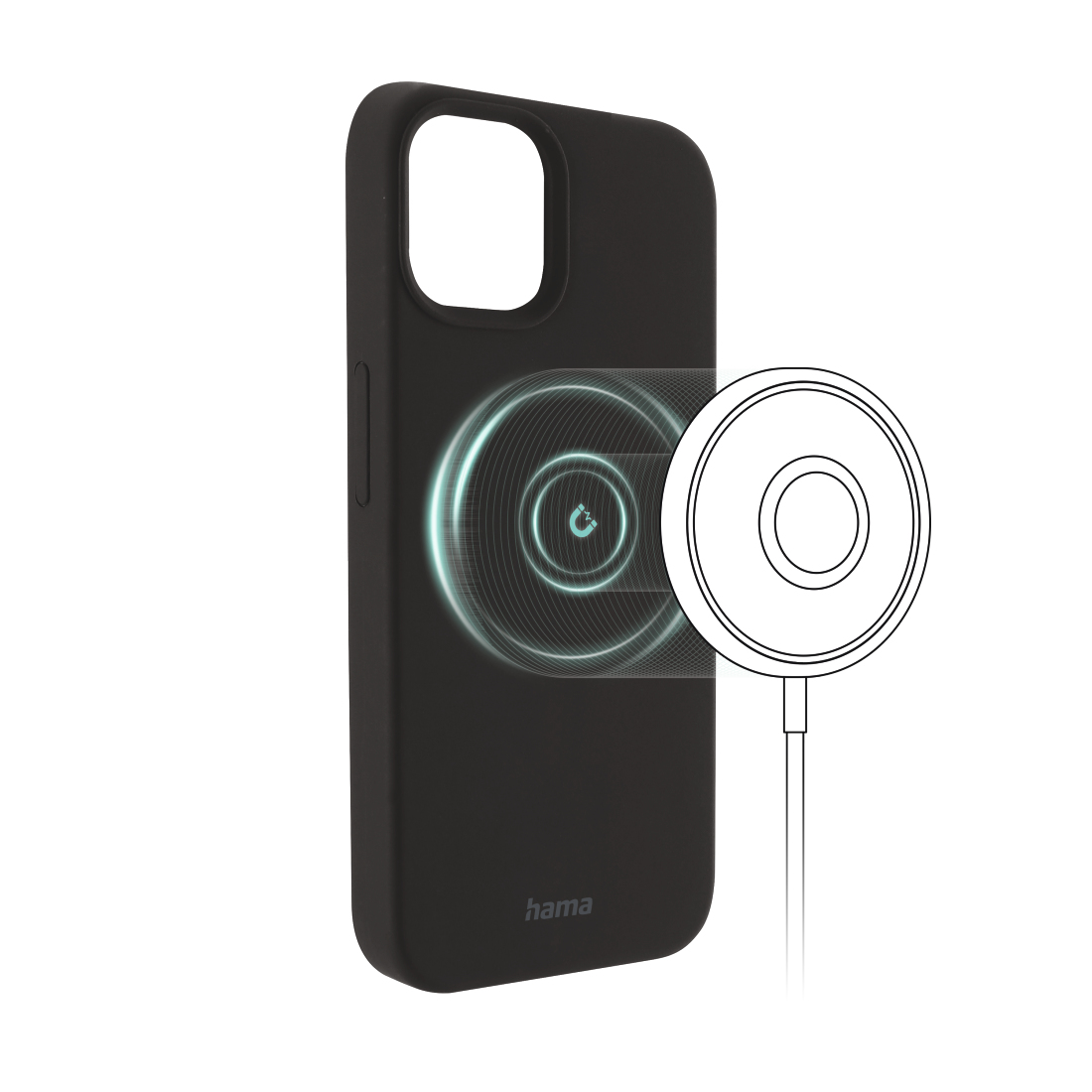 Hama MagCase Finest Feel PRO, Cover, Apple, iPhone 14, 15,5 cm (6.1 Zoll), Schwarz