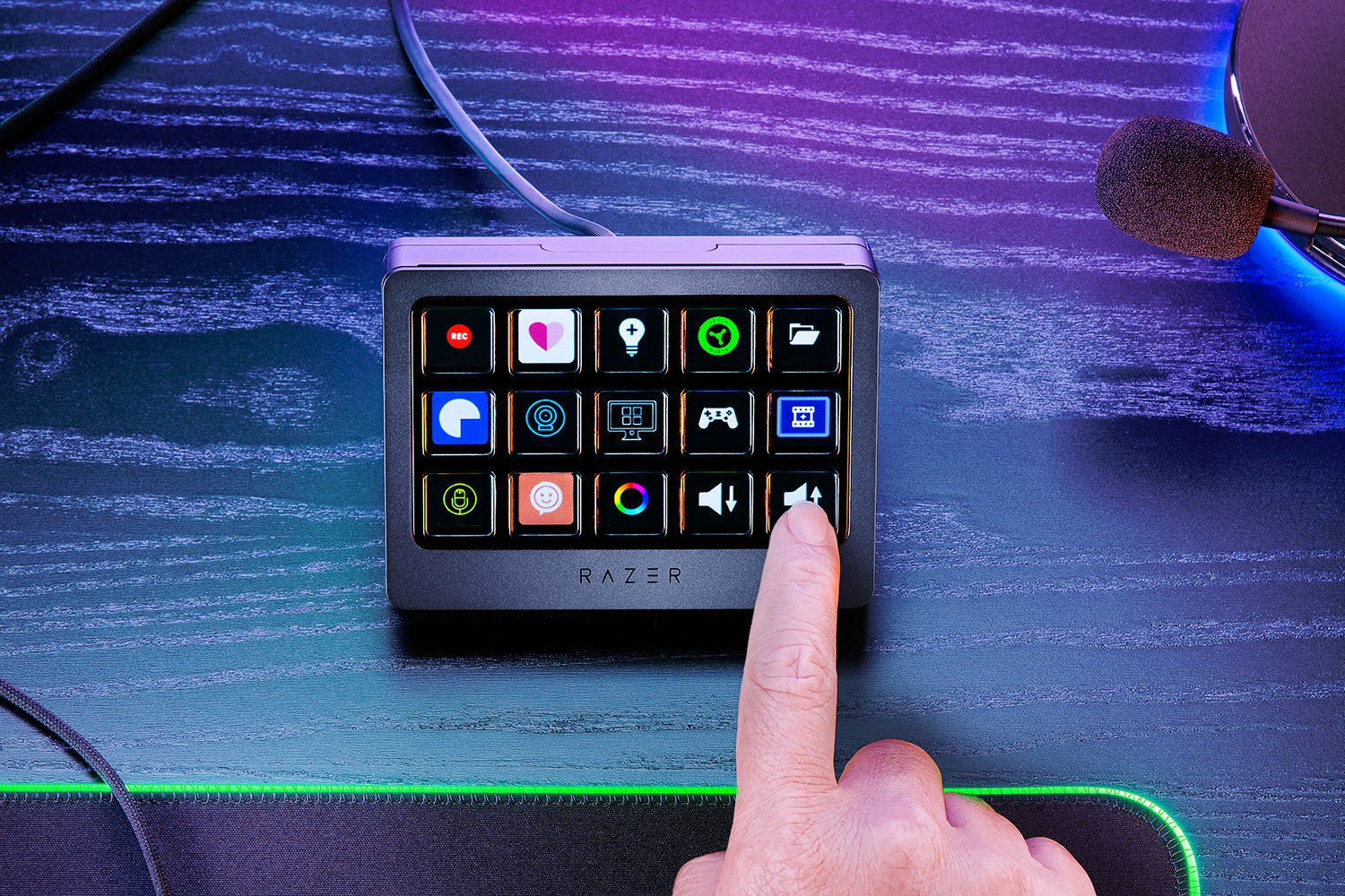 Razer Stream Controller X, Schwarz, 15 Tasten, Windows 10, Windows 11, Mac OS X 10.14 Mojave, Mac OS