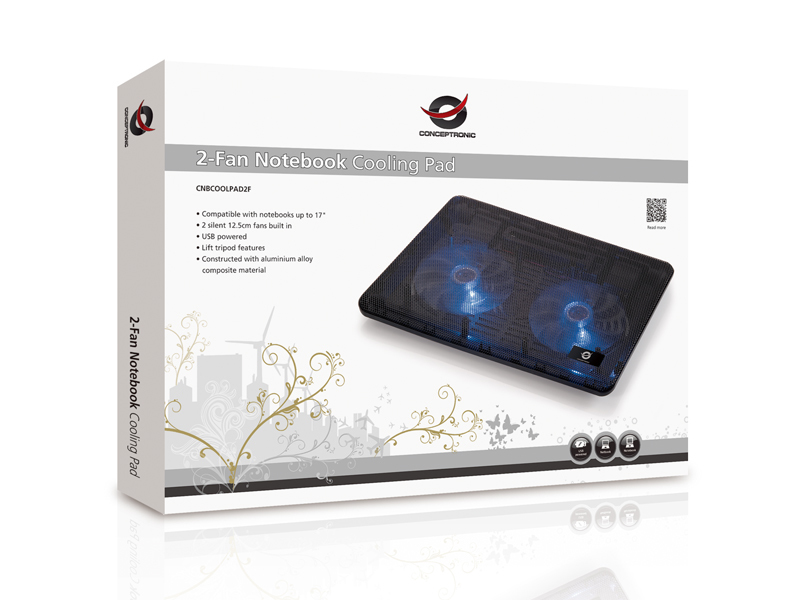 Conceptronic CNBCOOLPAD2F - Notebook-Kühlpad - 39.6 cm (15.6")