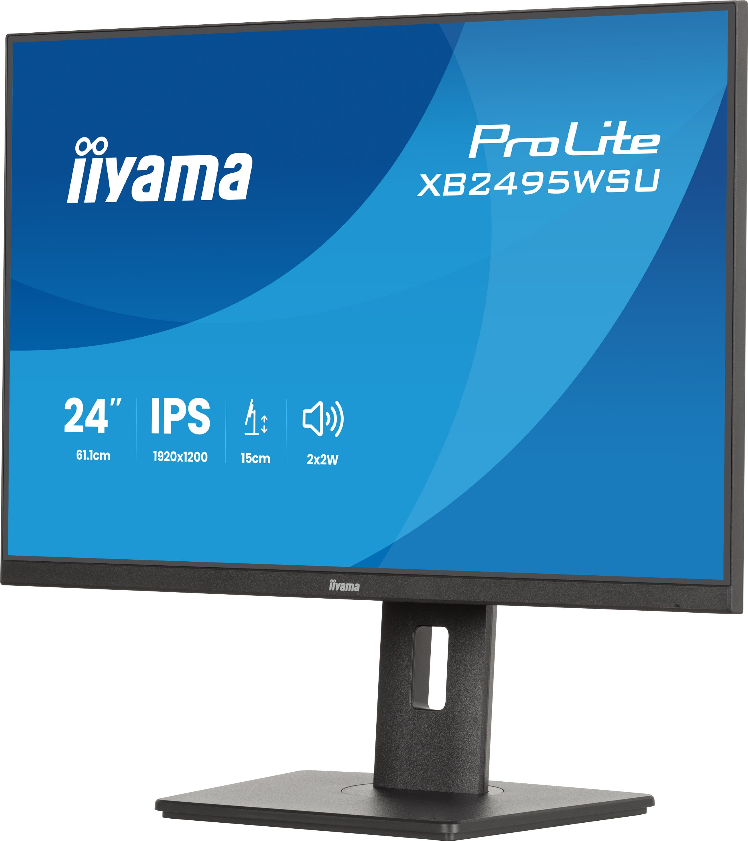 iiyama ProLite XB2495WSU-B Monitor 61.2cm (24.1") WUXGA, IPS, 4ms, HDMI, Displayport, USB