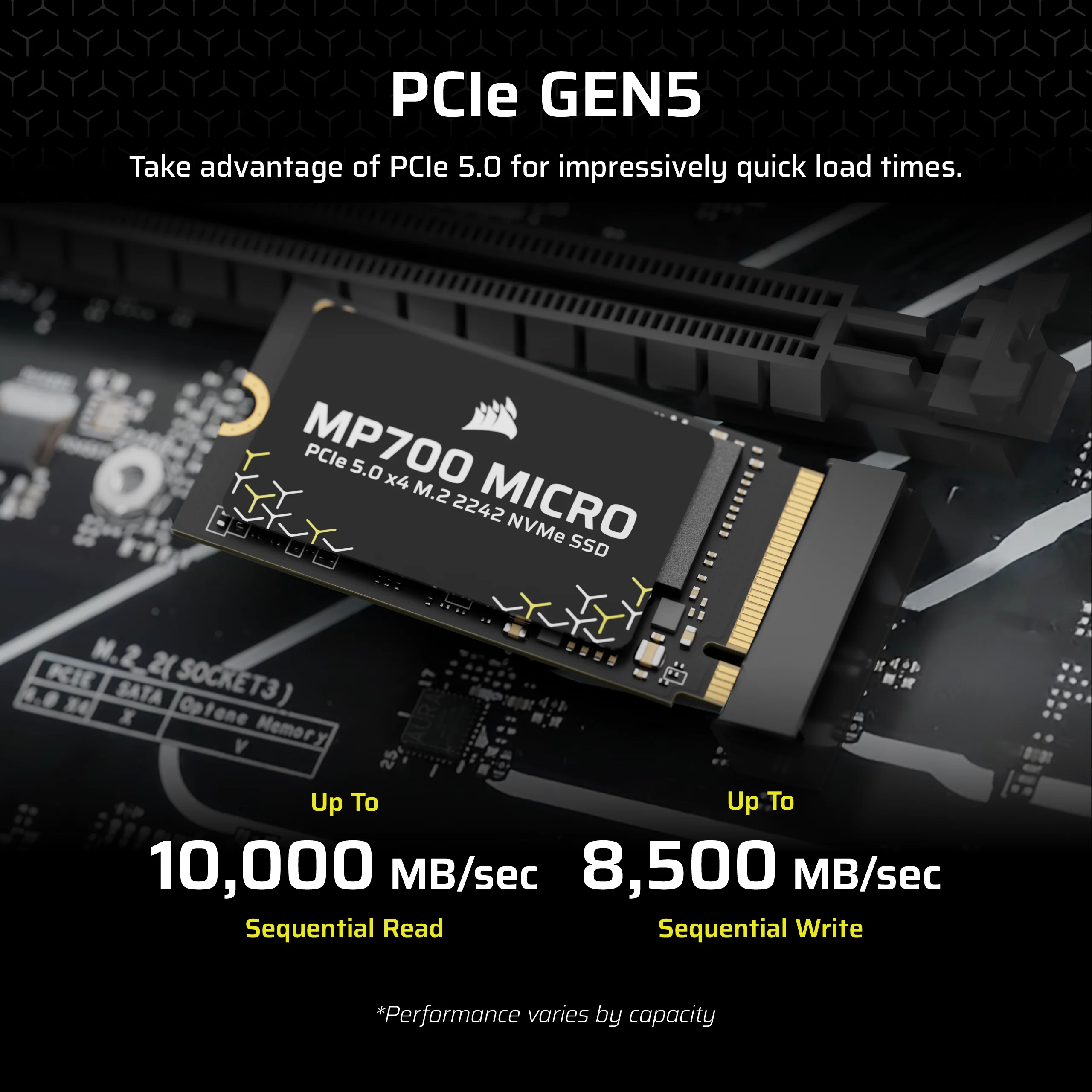 Corsair MP700 MICRO - SSD - 2 TB - intern - M.2 2242 - PCI Express 5.0 x4 (NVMe)