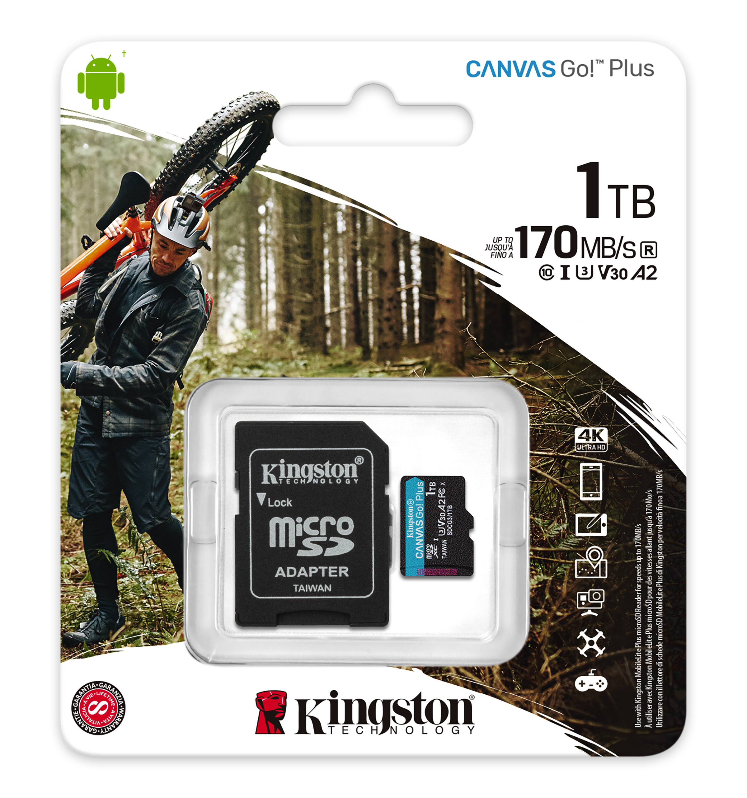 Kingston Canvas Go! Plus - Flash-Speicherkarte (microSDXC-an-SD-Adapter inbegriffen)