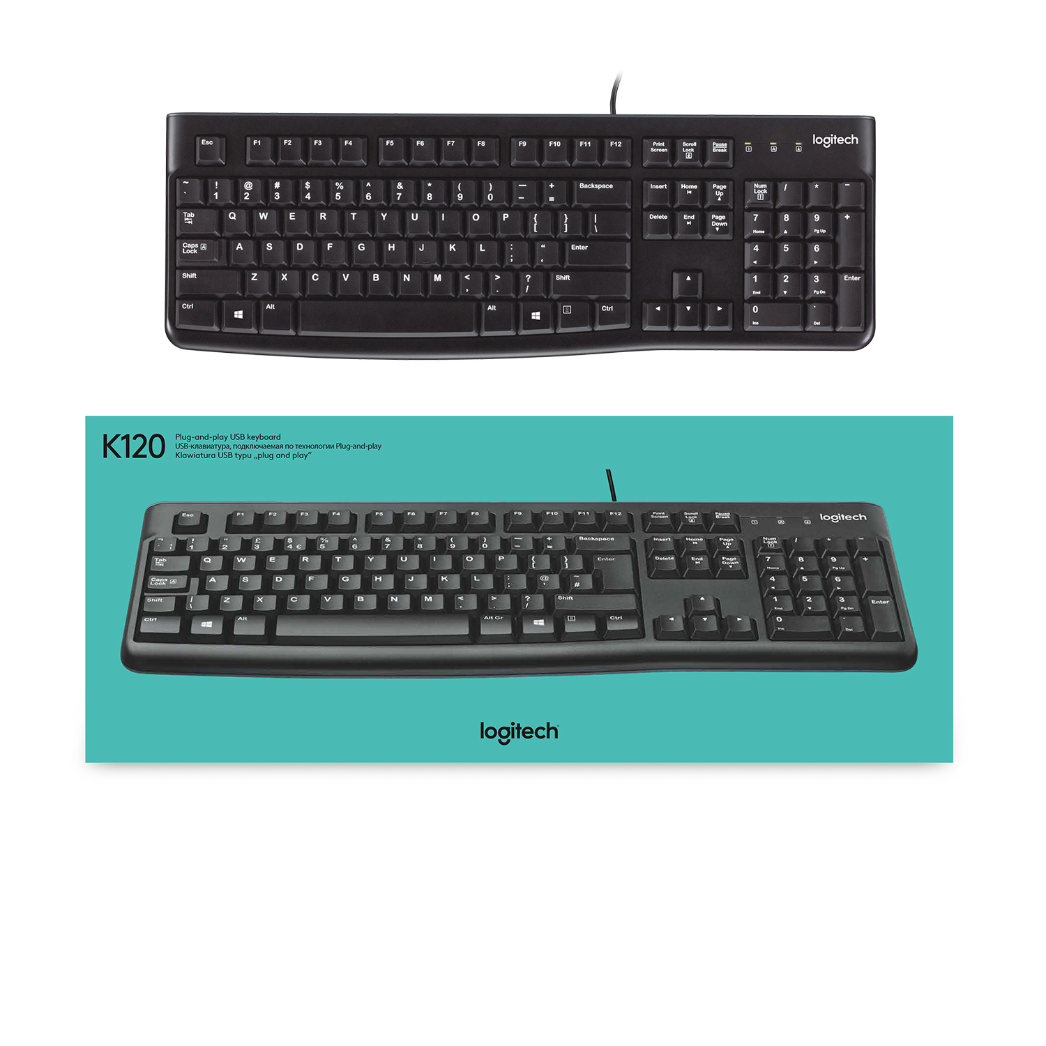 Logitech K120 - Tastatur - USB - Belgien
