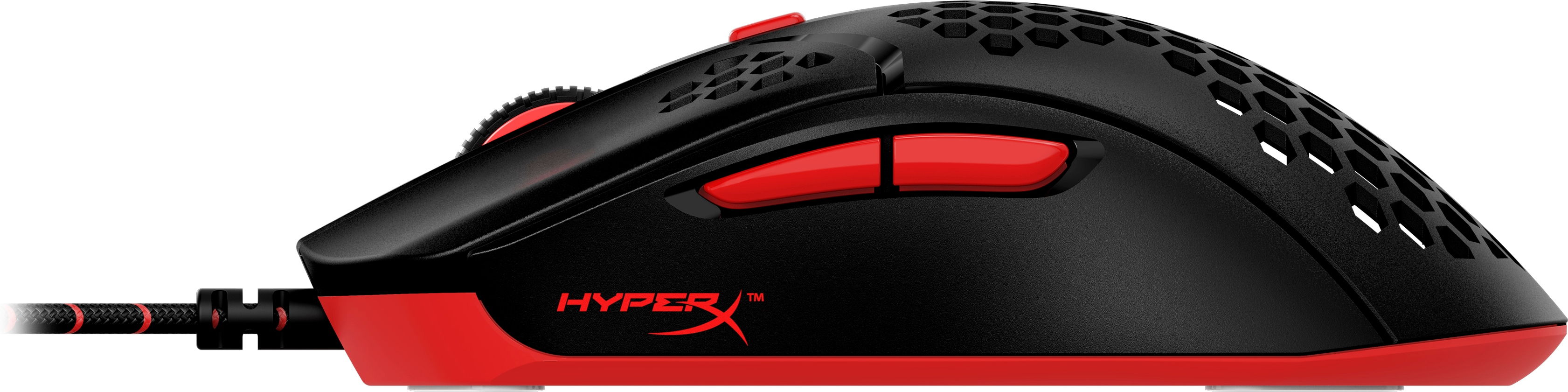 HP HyperX Pulsefire Haste ? Gaming-Maus (Schwarz-Rot), Beidhändig, Optisch, USB Typ-A, 16000 DPI, Sc