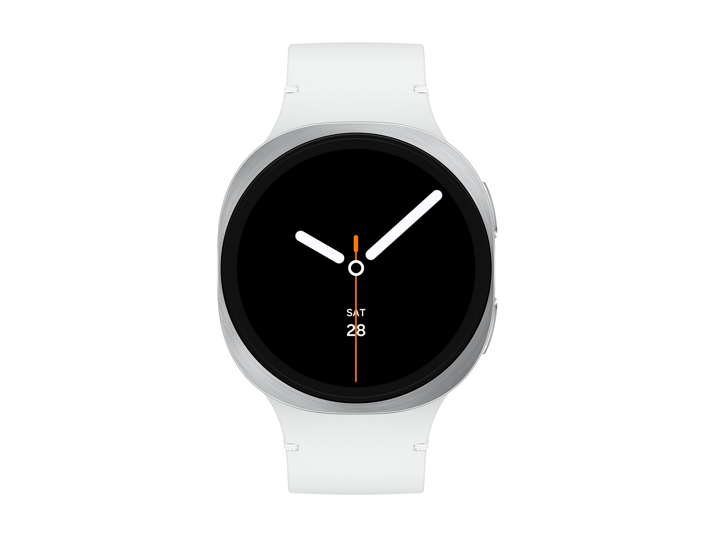 Samsung Galaxy Watch8 - 44 mm - silber - intelligente Uhr mit Sportband - Gummi - weiß - Bandgröße: