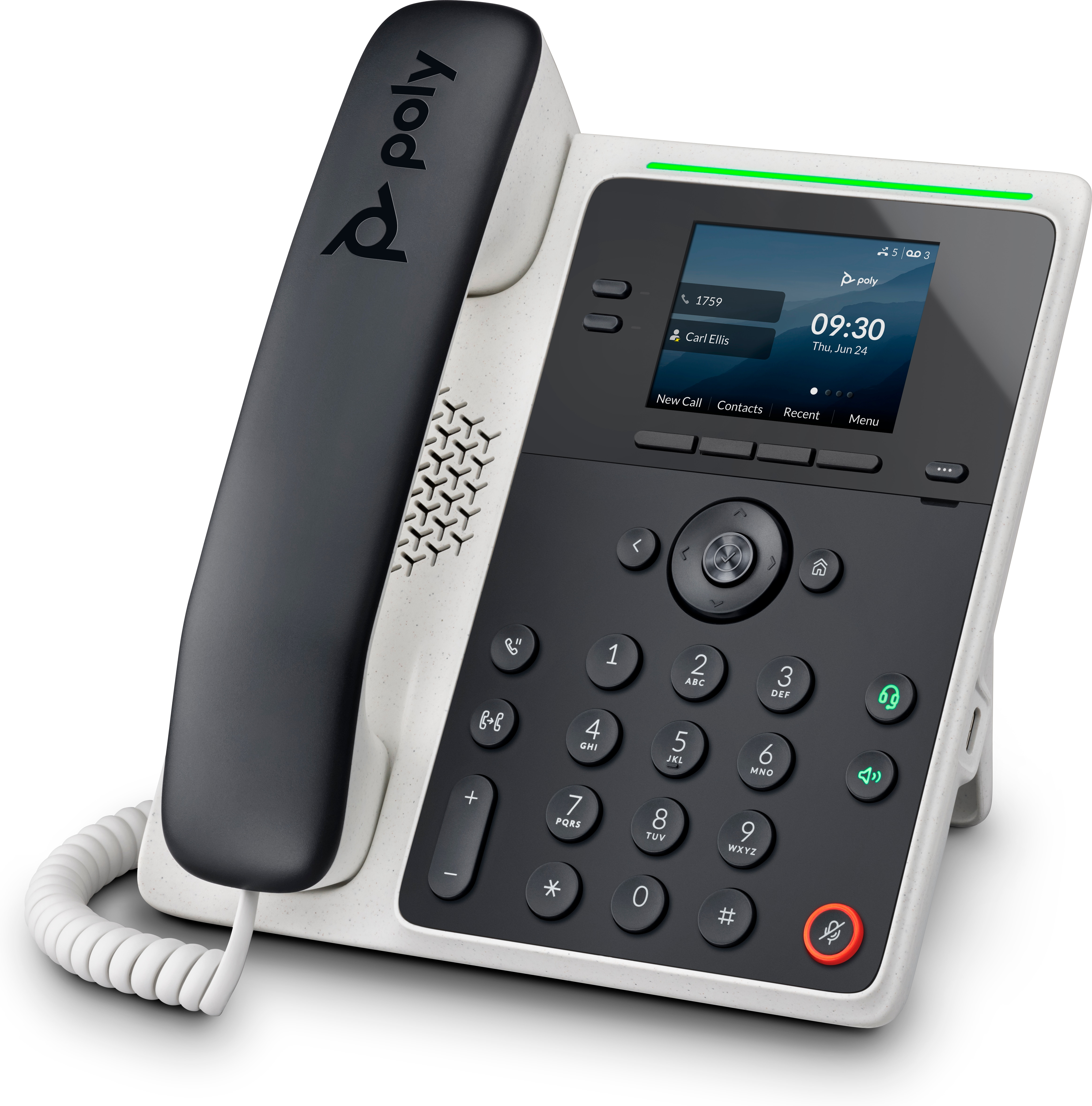 HP POLY Edge E100 IP Telefon und PoE-fähig, IP-Telefon, Schwarz, Kabelgebundenes Mobilteil, IPS, 7,1