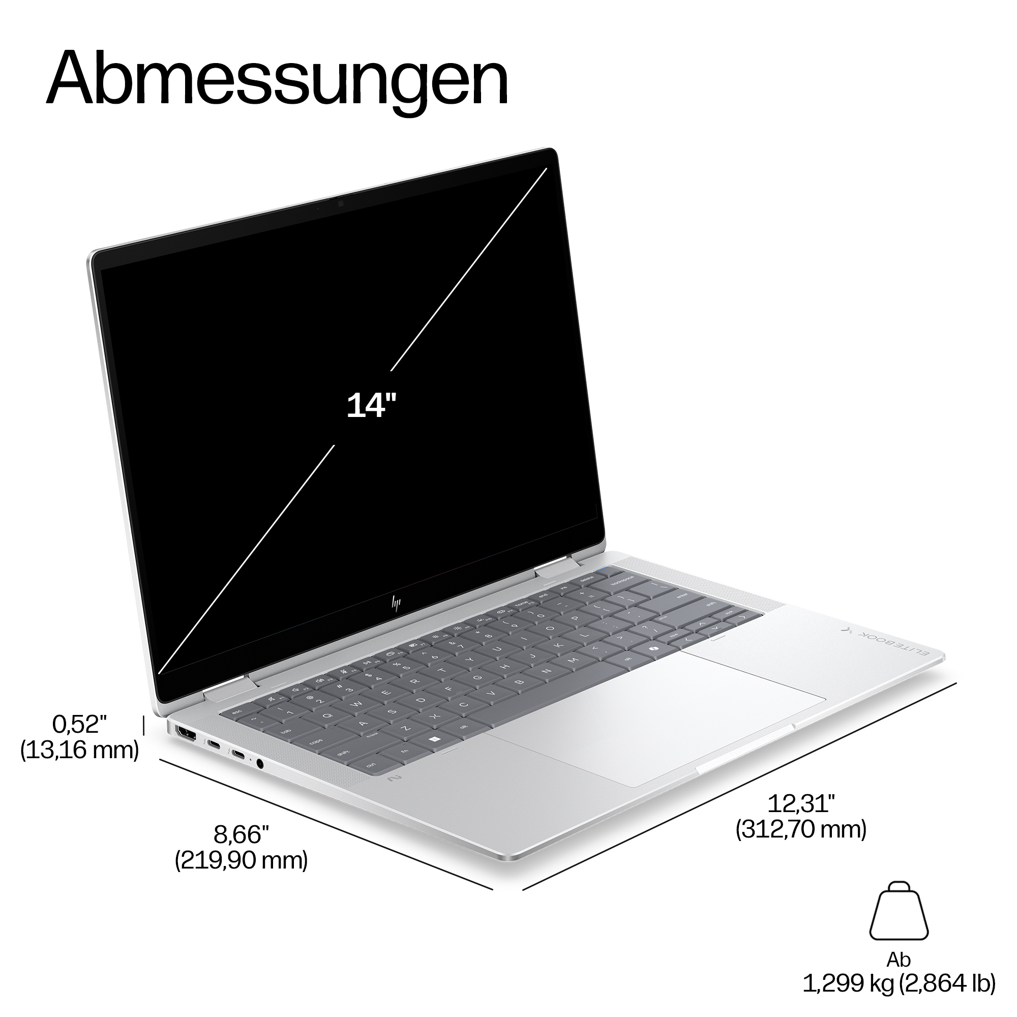 HP EliteBook X Flip G2i Notebook Next Gen AI - Flip-Design - Intel Core Ultra 7 356H / 1.9 GHz - Win