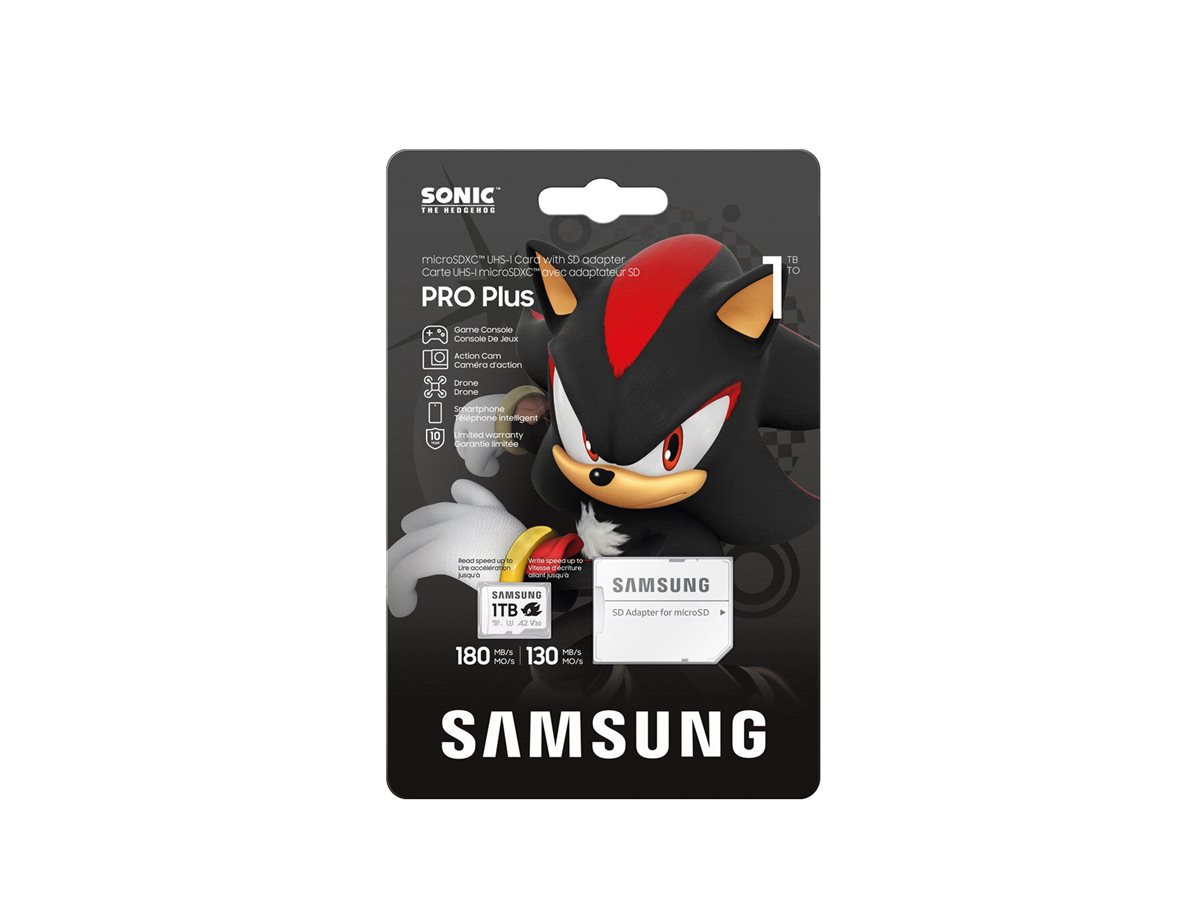 Samsung PRO Plus MB-MD1T0SA - Sonic the Hedgehog Flash-Speicherkarte (microSDXC-an-SD-Adapter inbegr