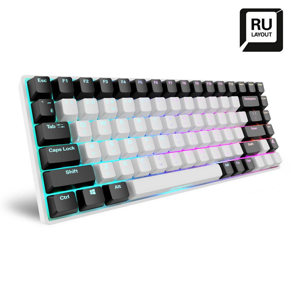 Sharkoon SKILLER SGK50 S3, Kabelgebunden, USB, Mechanischer Switch, QWERTY, RGB-LED, Weiß