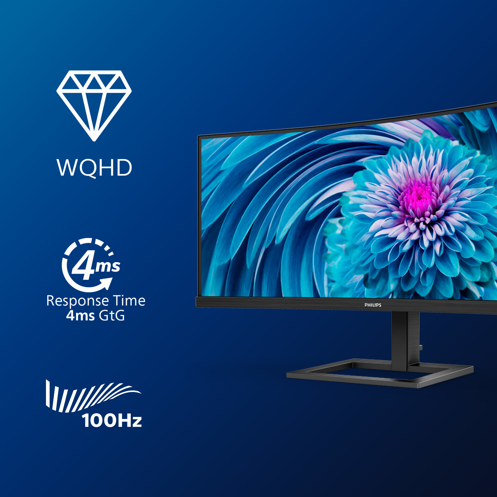 B-WARE - Philips E-line 346E2CUAE Curved-Monitor 86.4cm (34"), UWQHD, VA, 4ms, HDMI, Displayport, US