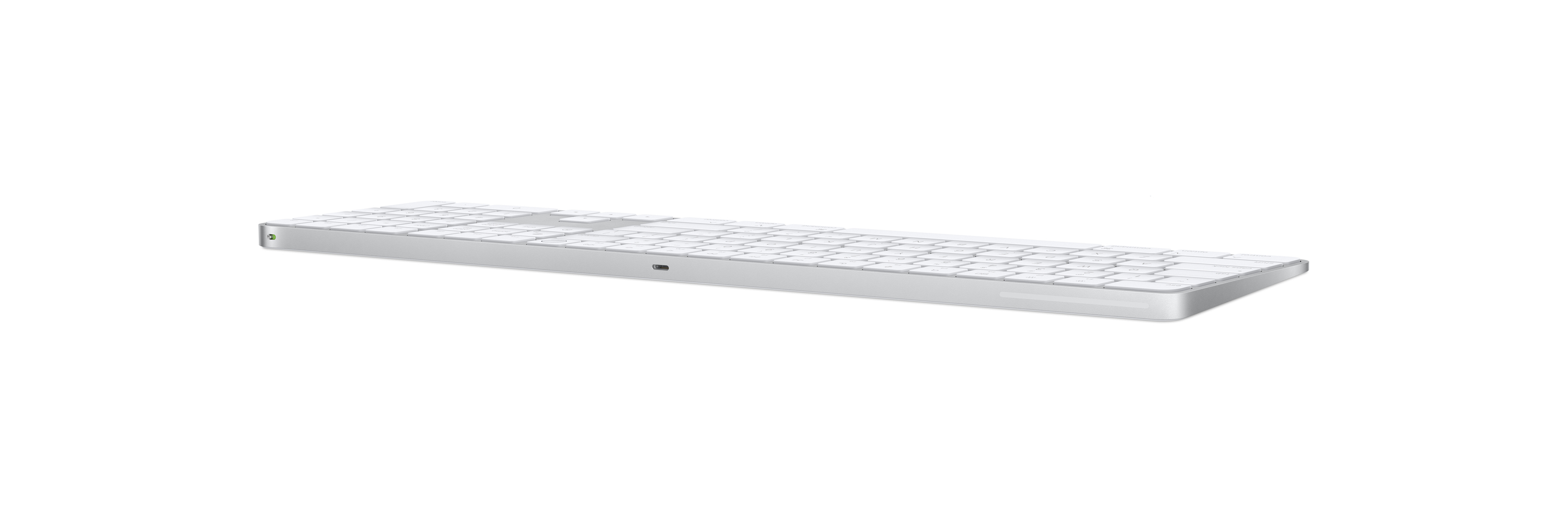 Apple Magic, Volle Größe (100%), Verkabelt & Kabellos, USB + Bluetooth, AZERTY, Aluminium, Weiß