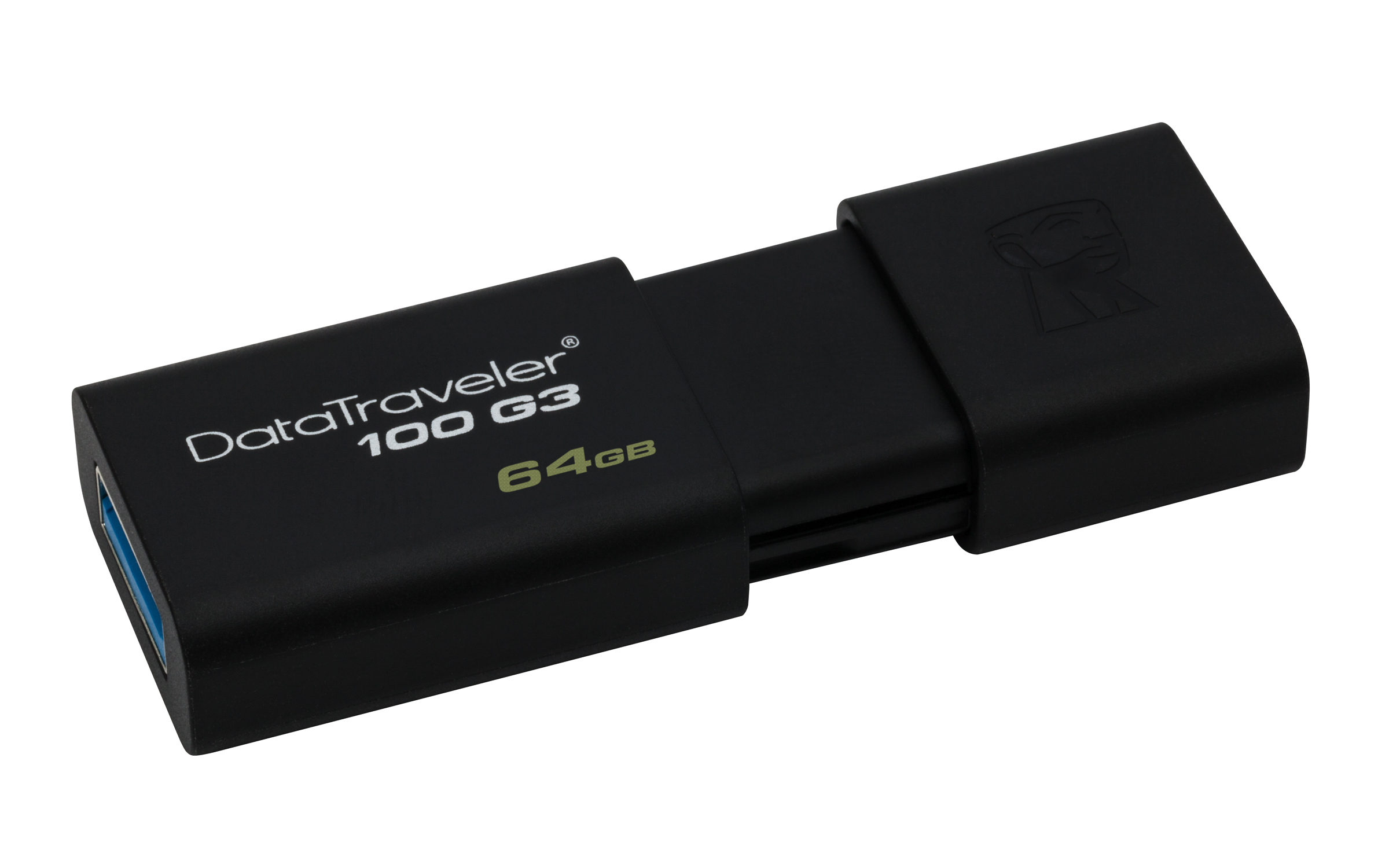 Kingston DataTraveler 100 G3, 64 GB, USB Typ-A, 3.2 Gen 1 (3.1 Gen 1), 40 MB/s, Dia, Schwarz