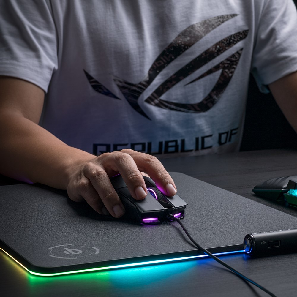 ASUS ROG Strix Impact II, Beidhändig, Optisch, USB Typ-A, 6200 DPI, Schwarz