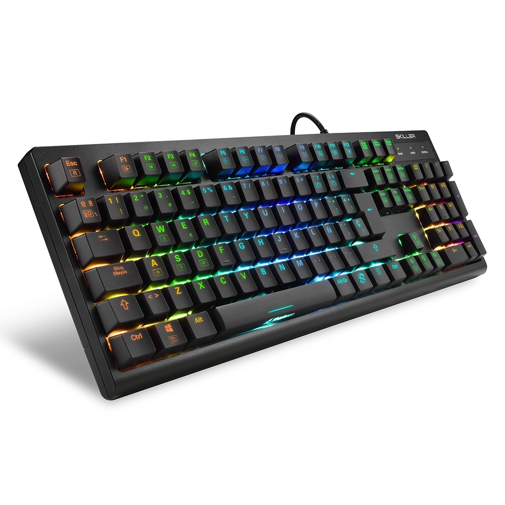 Sharkoon SGK30, Kabelgebunden, USB, Mechanischer Switch, QWERTY, RGB-LED, Schwarz