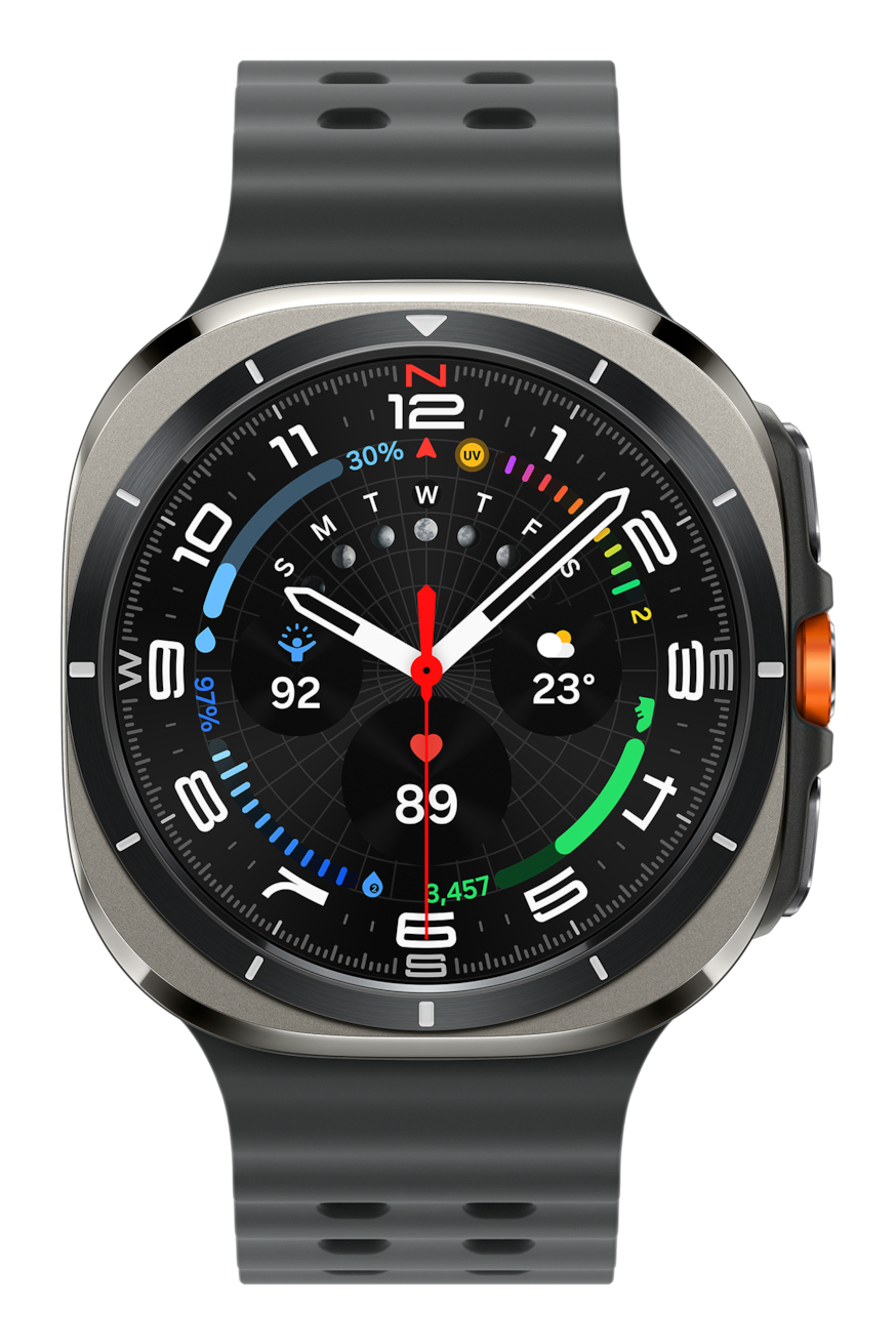 Samsung Galaxy Watch Ultra - 47 mm - titanium silver - intelligente Uhr mit Marineband - Gummi - Dar