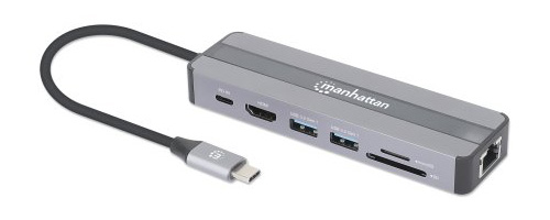 Manhattan USB-C Dock/Hub with Card Reader, Ports (x5):