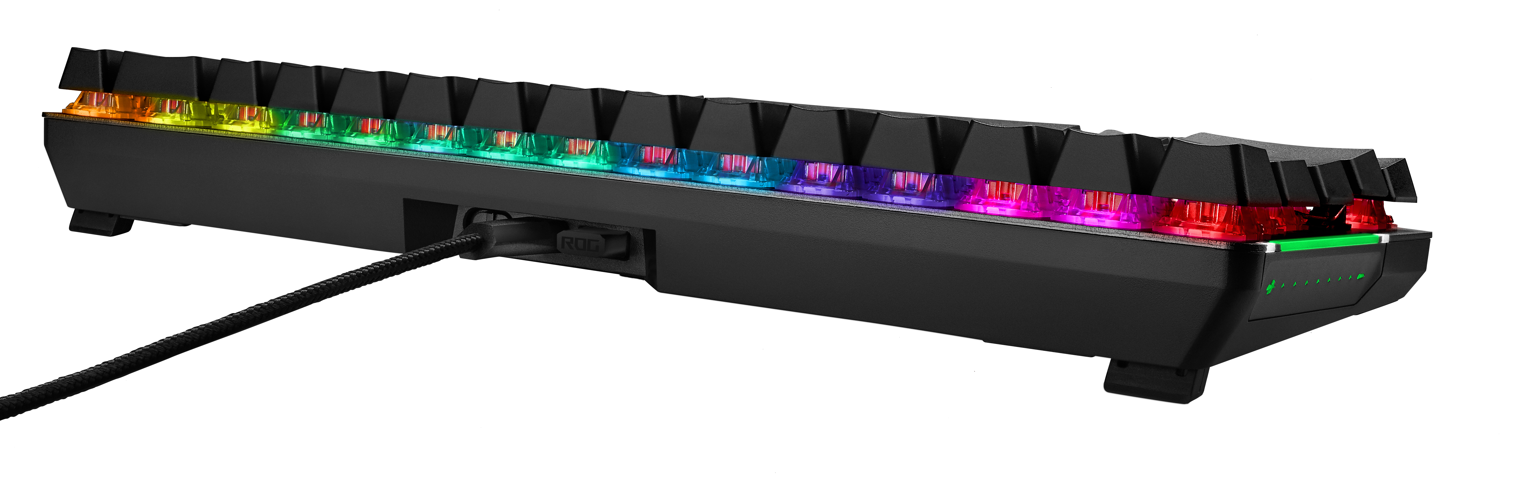 ASUS ROG Falchion, Verkabelt & Kabellos, RF kabellos + USB, Mechanischer Switch, AZERTY, RGB-LED, Sc