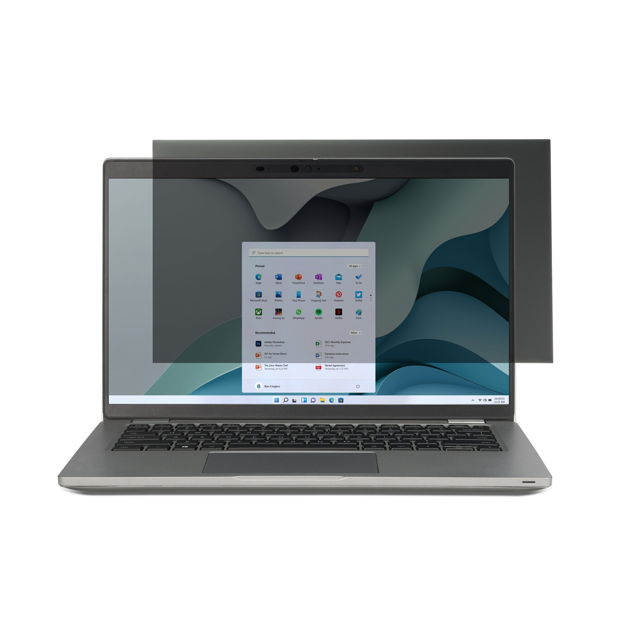 Kensington EQ - Blickschutzfilter für Notebook - 2-Wege - abnehmbar - Kleber, Scharnierlaschen - 33.
