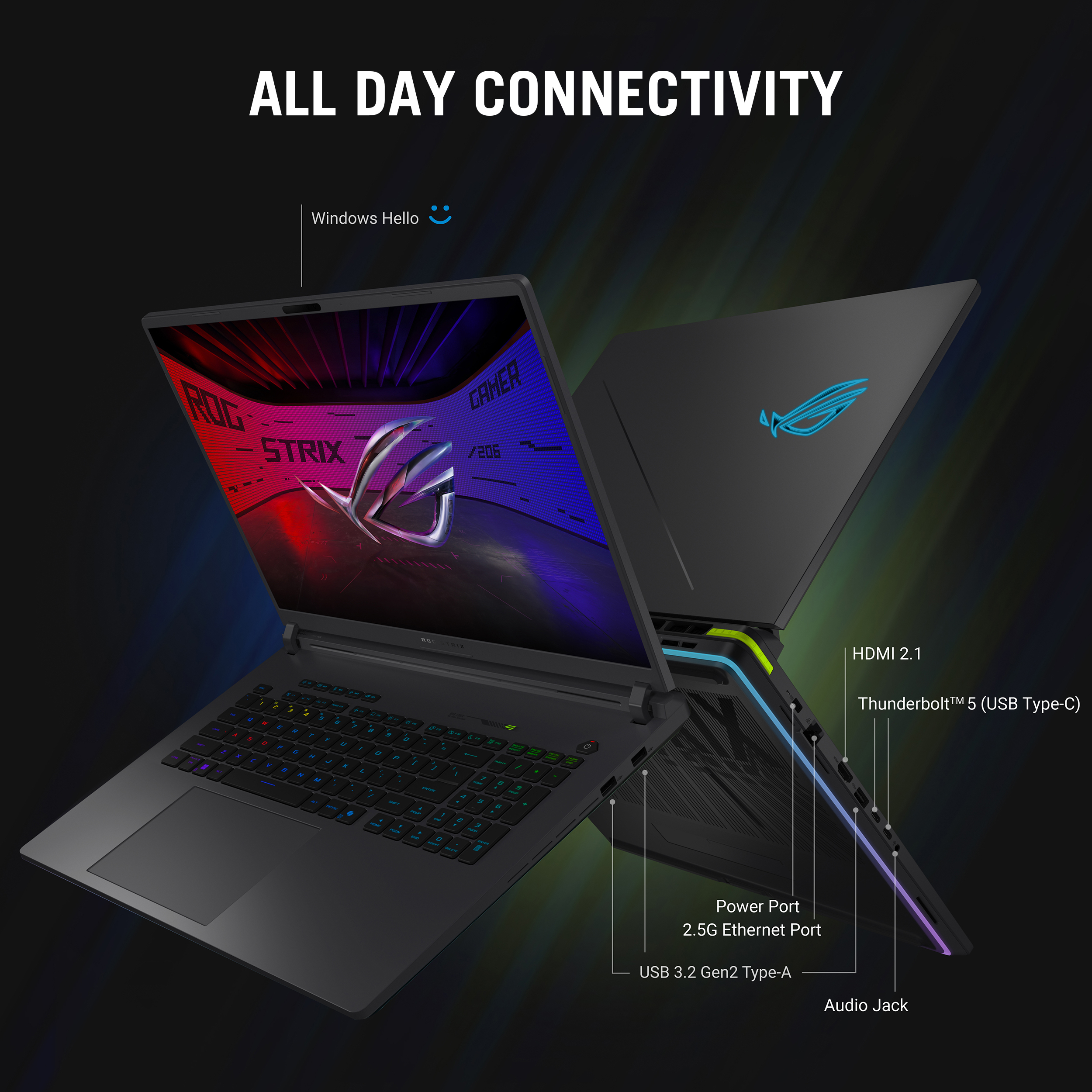 ASUS ROG Strix G16 G615LW-TS338W, 16" WQXGA, Core Ultra 9 290HX Plus, 32GB, 1TB, RTX5080, Win11