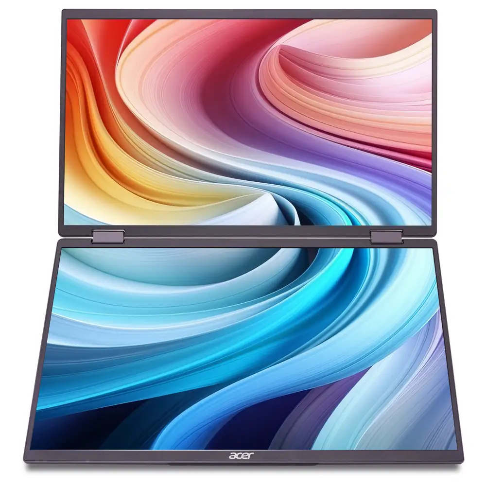 Acer PD3 PD163Qbmiuux Dual-Screen, 2x 15.6" FHD IPS, 60Hz, 8ms, 1x Mini-HDMI, 2x USB-C m. DP