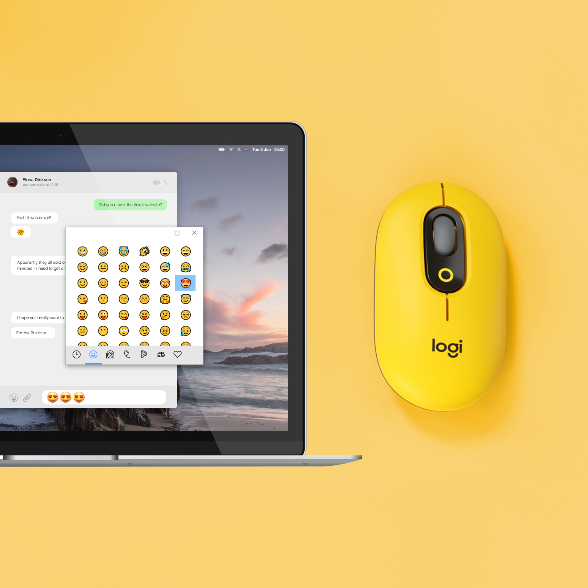 Logitech POP - Maus - anpassbare Emojis - optisch