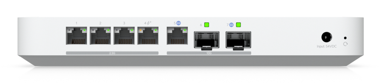 Ubiquiti UXG-Fiber (30W), Weiß, Polycarbonat (PC), Aktivität, LAN, Link, System, ARM, ARM Cortex, 22