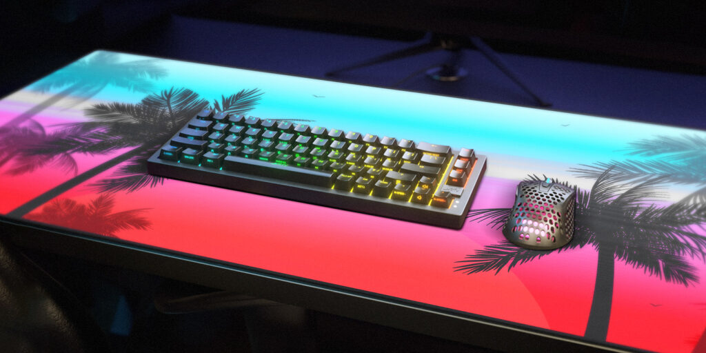 Cherry XTRFY GP5-XL-MIAMI, Mehrfarbig, Abbildung, Tuch, Gummi, Anti-Rutsch-Basis, Gaming-Mauspad