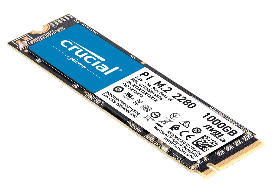 Crucial P1, 1 TB, M.2, 2000 MB/s